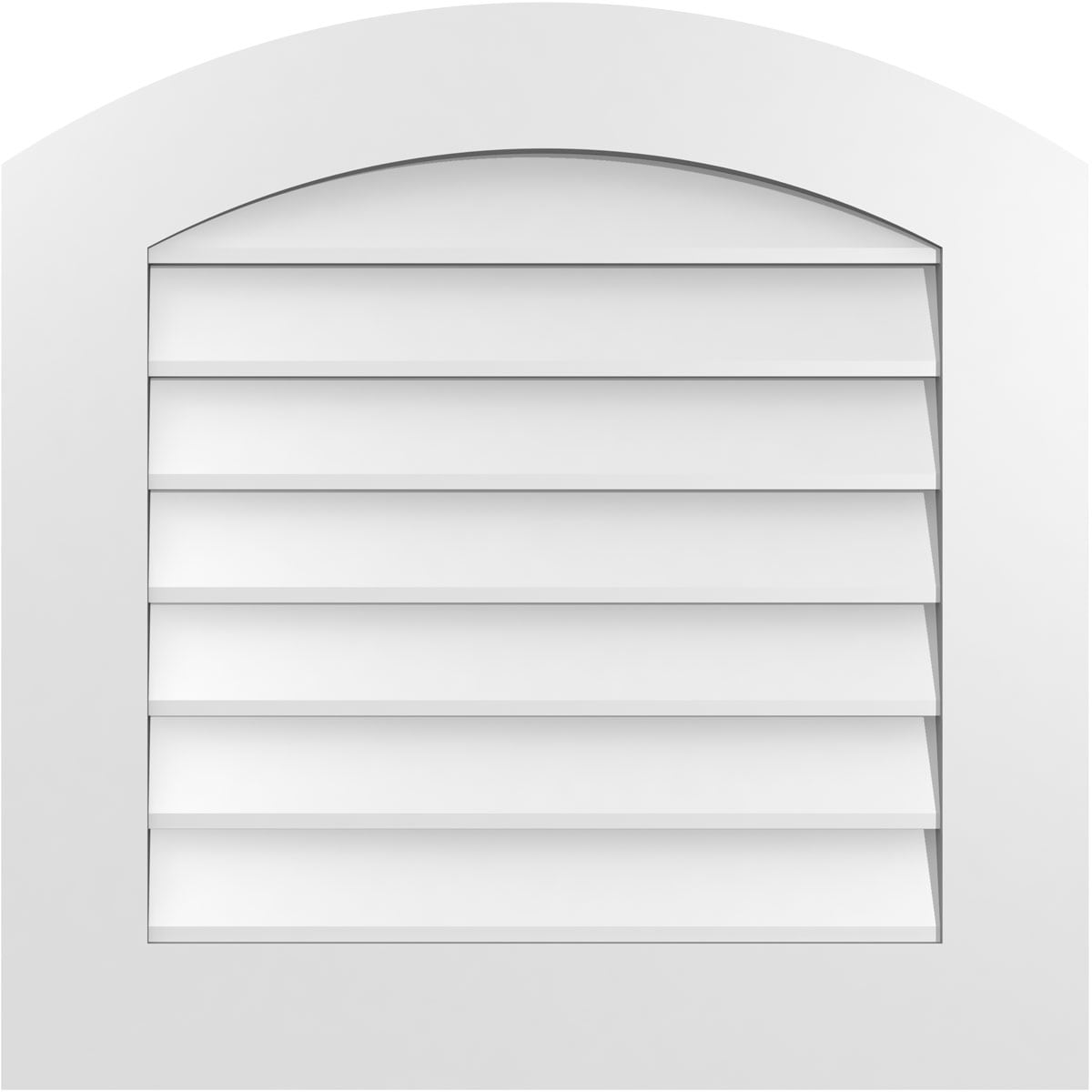 Ekena Millwork GVPAR26X2601SN 26-Inches x 26-Inches Off-white Round top PVC Gable Louver Vent