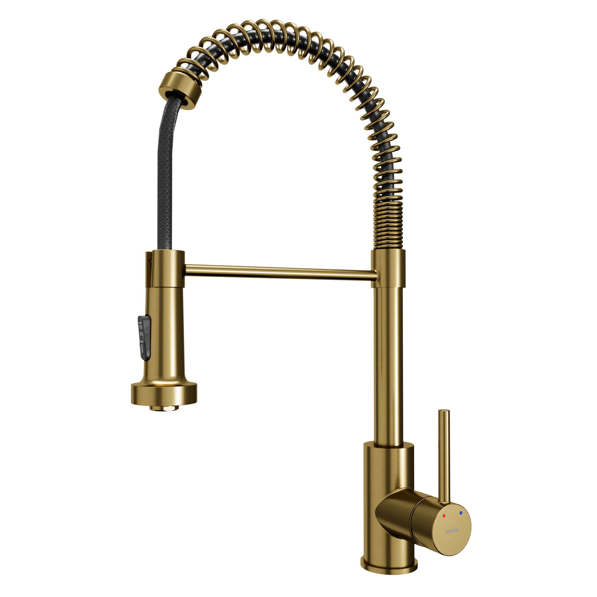 Karran KKF228BG Brushed Gold Single Handle Deck-mount Touchless Pull-down Kitchen Faucet with Sprayer