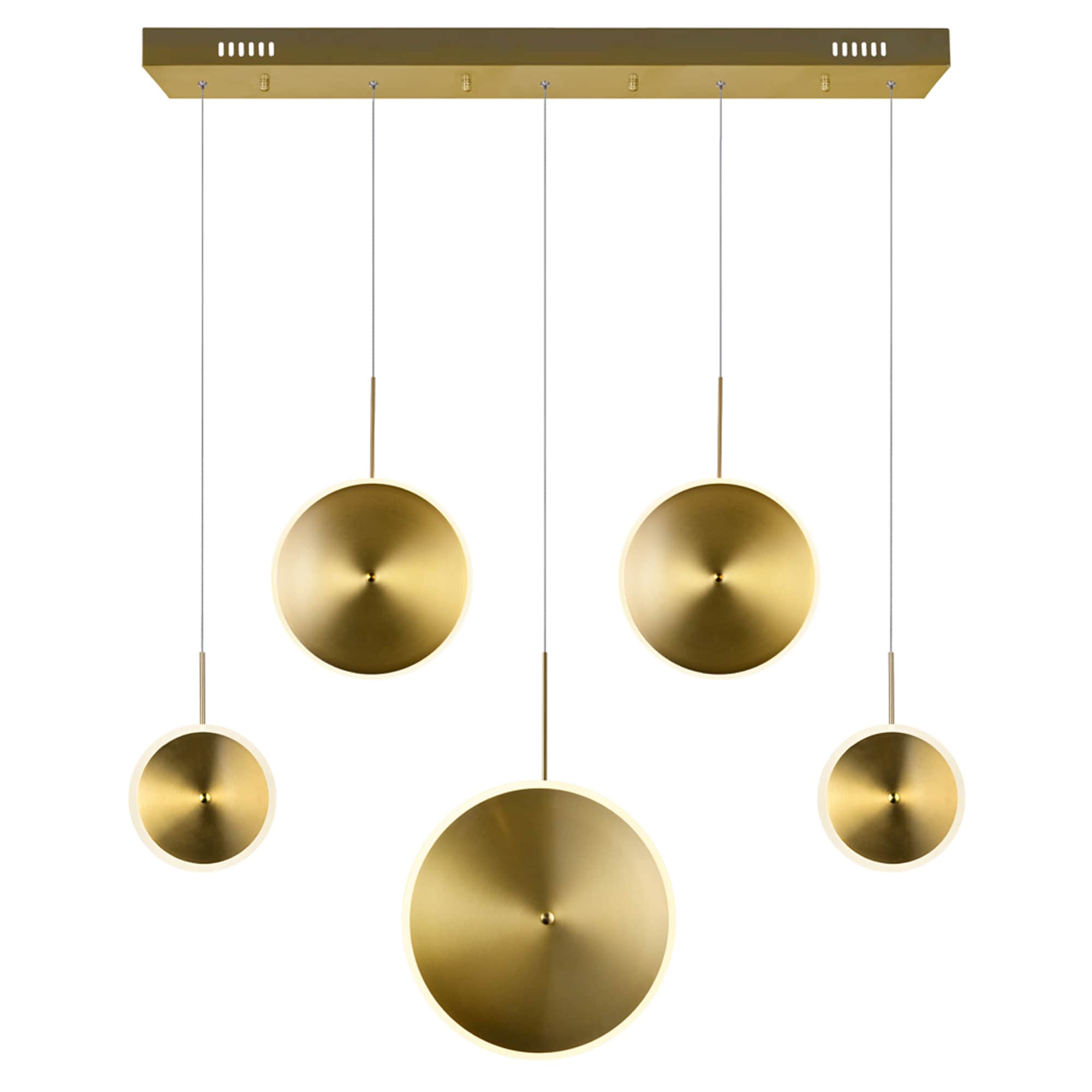 CWI Lighting 1204P43-5-625 Ovni Brass Modern/contemporary Integrated LED For Use in Bathrooms, Bedrooms, Dining Rooms, Foyers, Kitchens, Living Rooms Chandelier