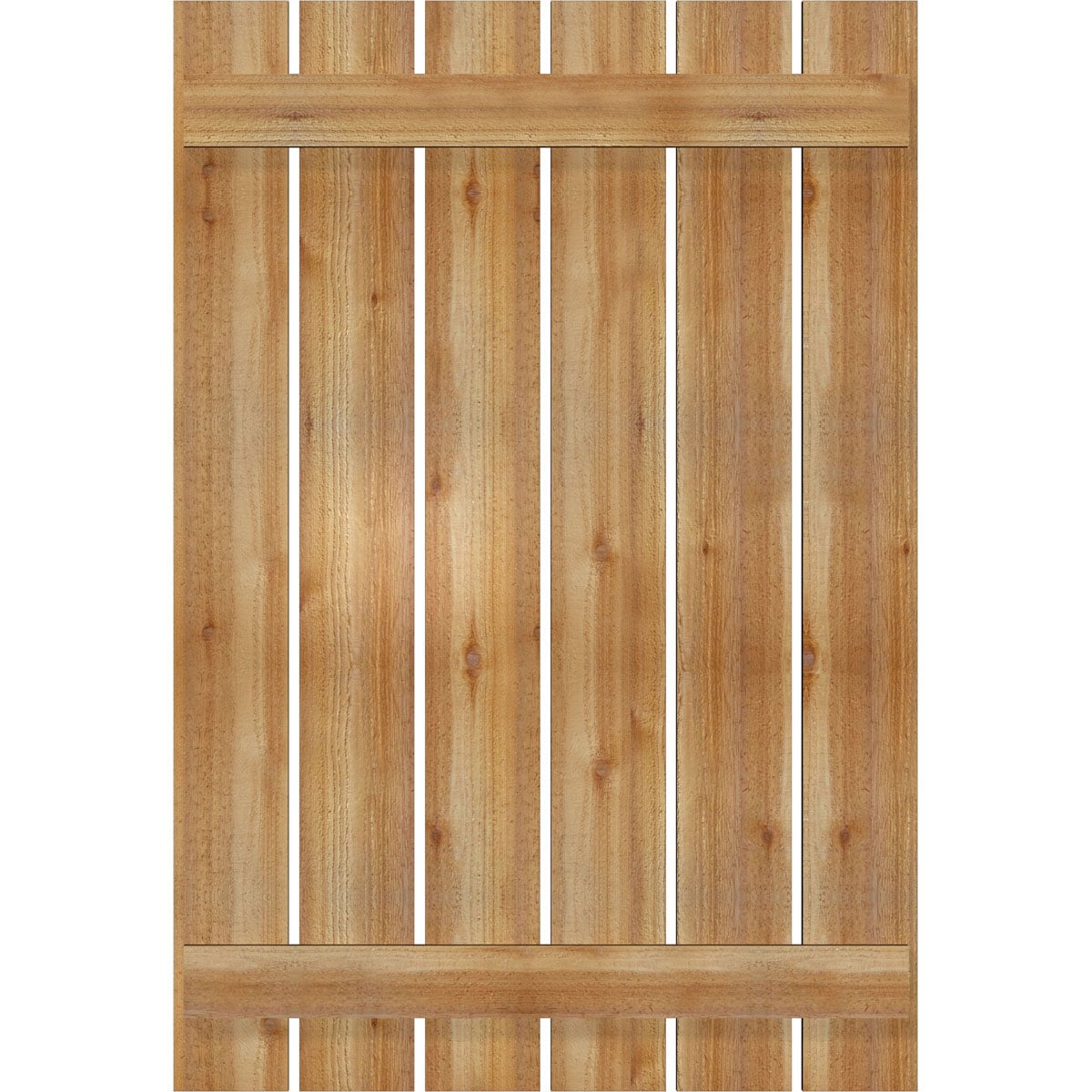 Ekena Millwork RBS06S35X051RWR 34.75-in W x 51-in H Unfinished Paintable/Stainable Board and batten Spaced Wood Exterior Shutters ( 2 -Pack )