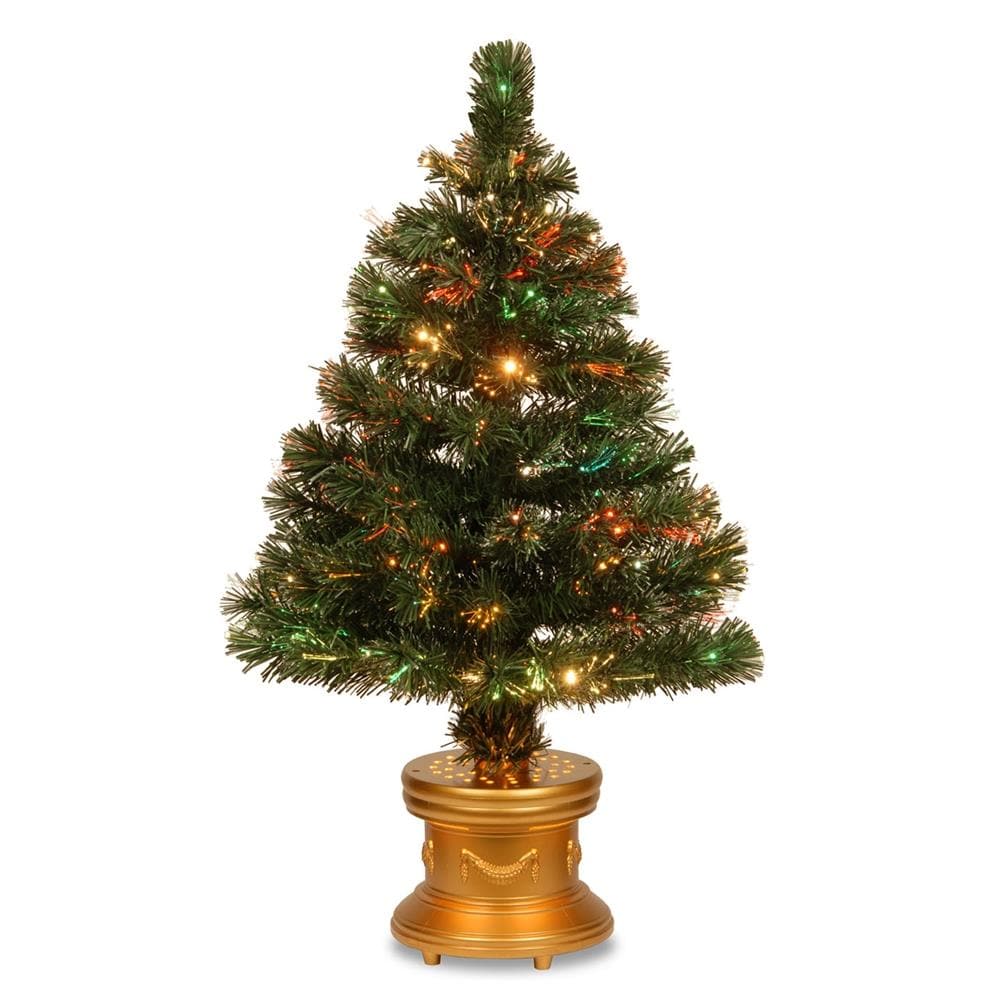 National Tree Company SZRX7-100L-36-1 3-ft Pre-lit Artificial Christmas Tree with White LED Lights