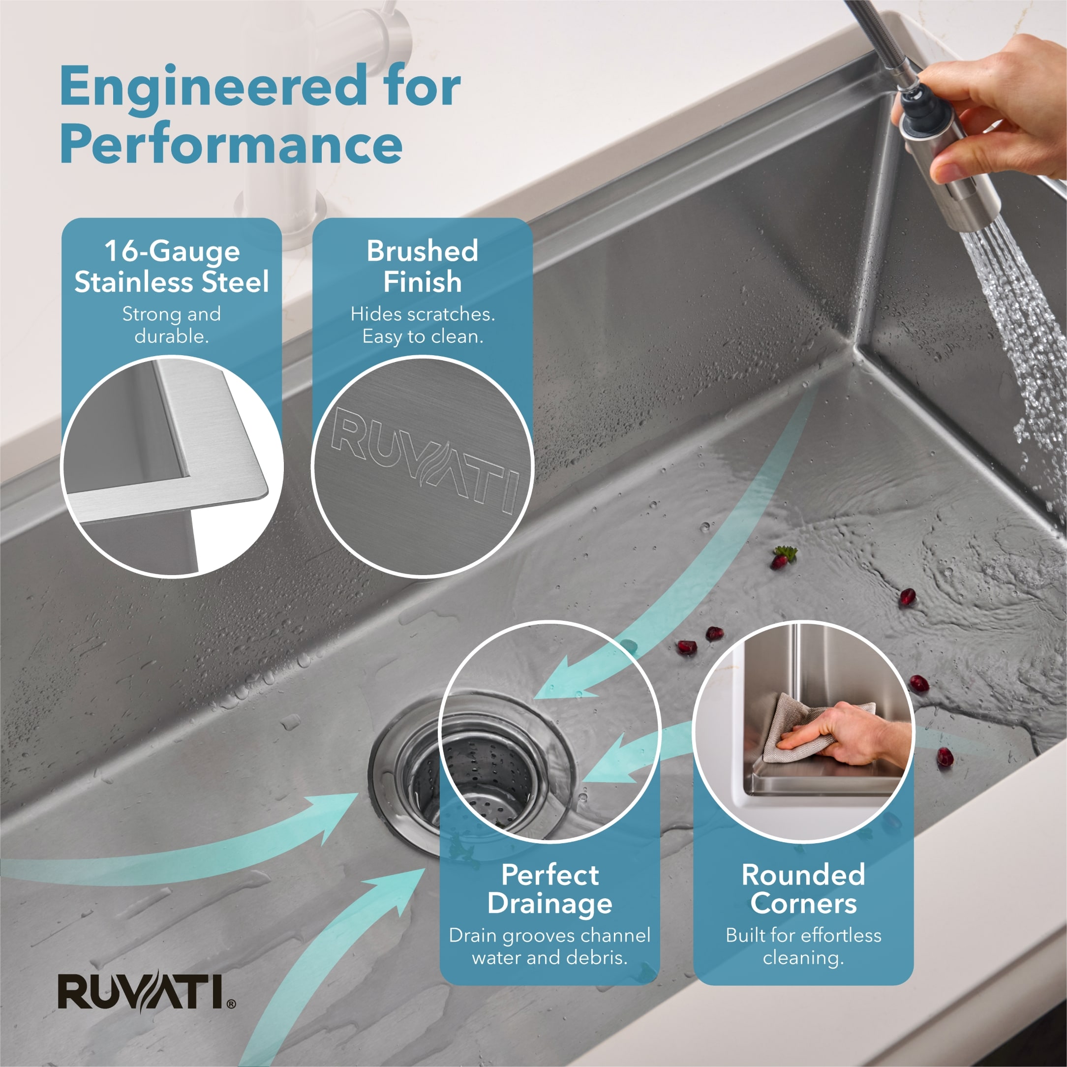 Ruvati RVH8320 Kitchen-Sinks - View #8