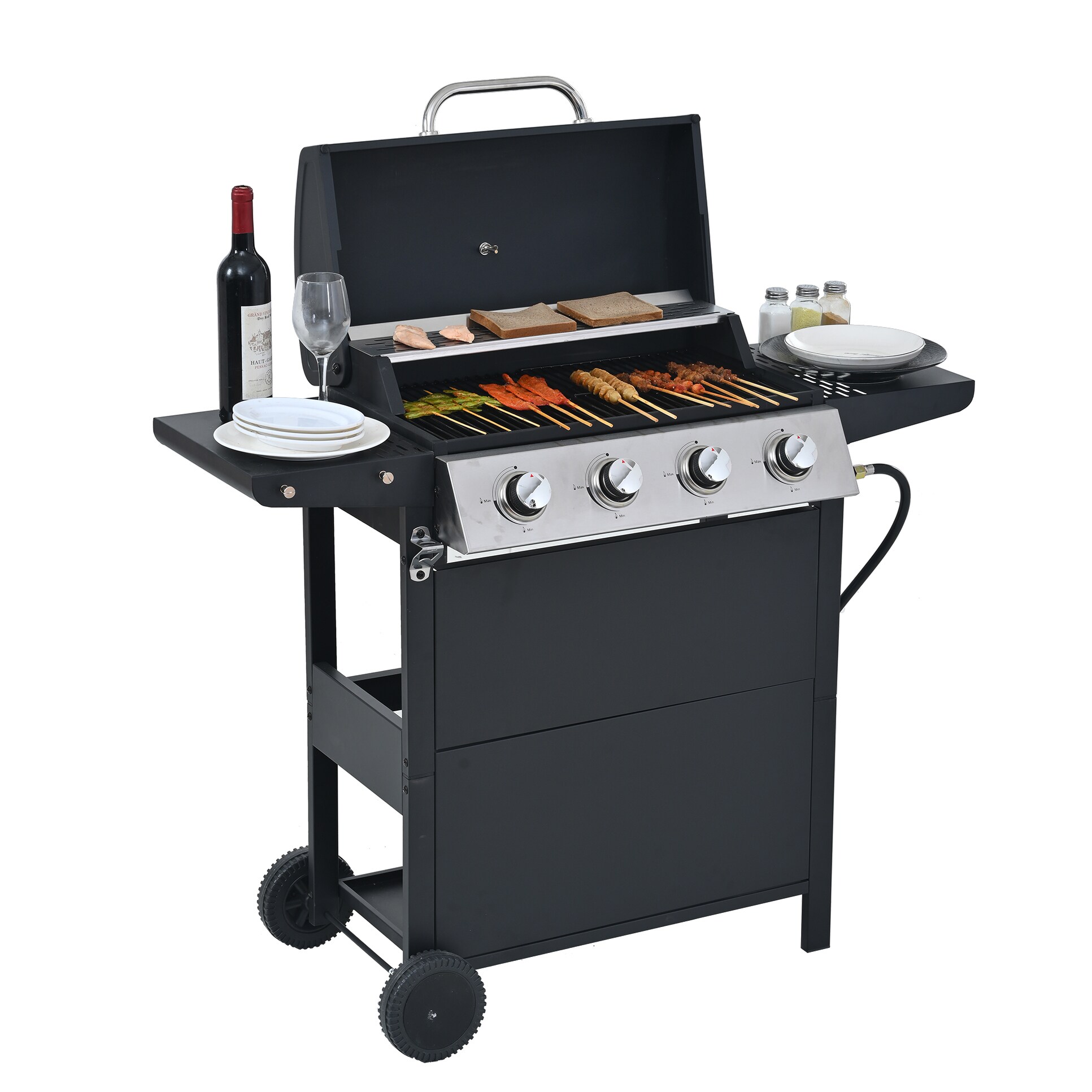 Lycvki CP08 Gas-Grill-Cookgrates-Warmracks - View #2