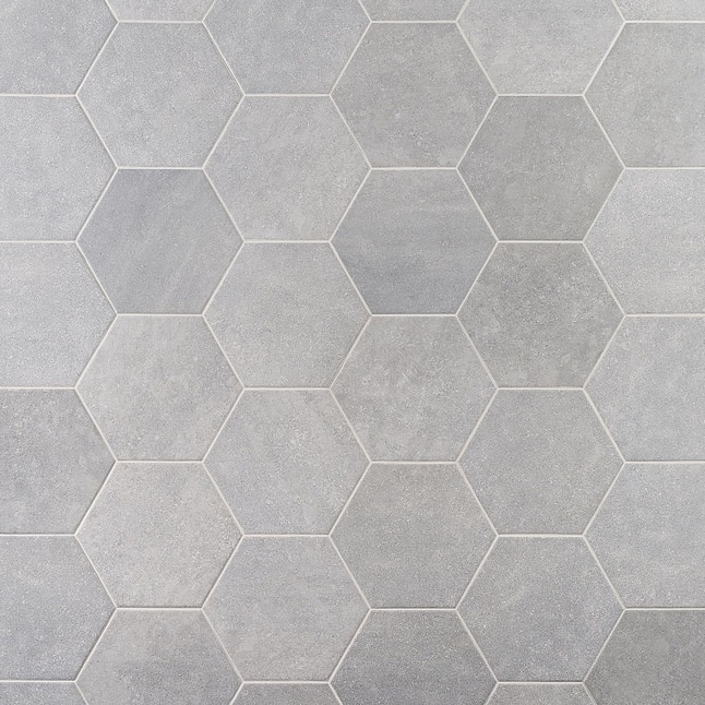 Hex Matte Porcelain Floor And Wall Tile, Cement Look Hexagon Floor Tile