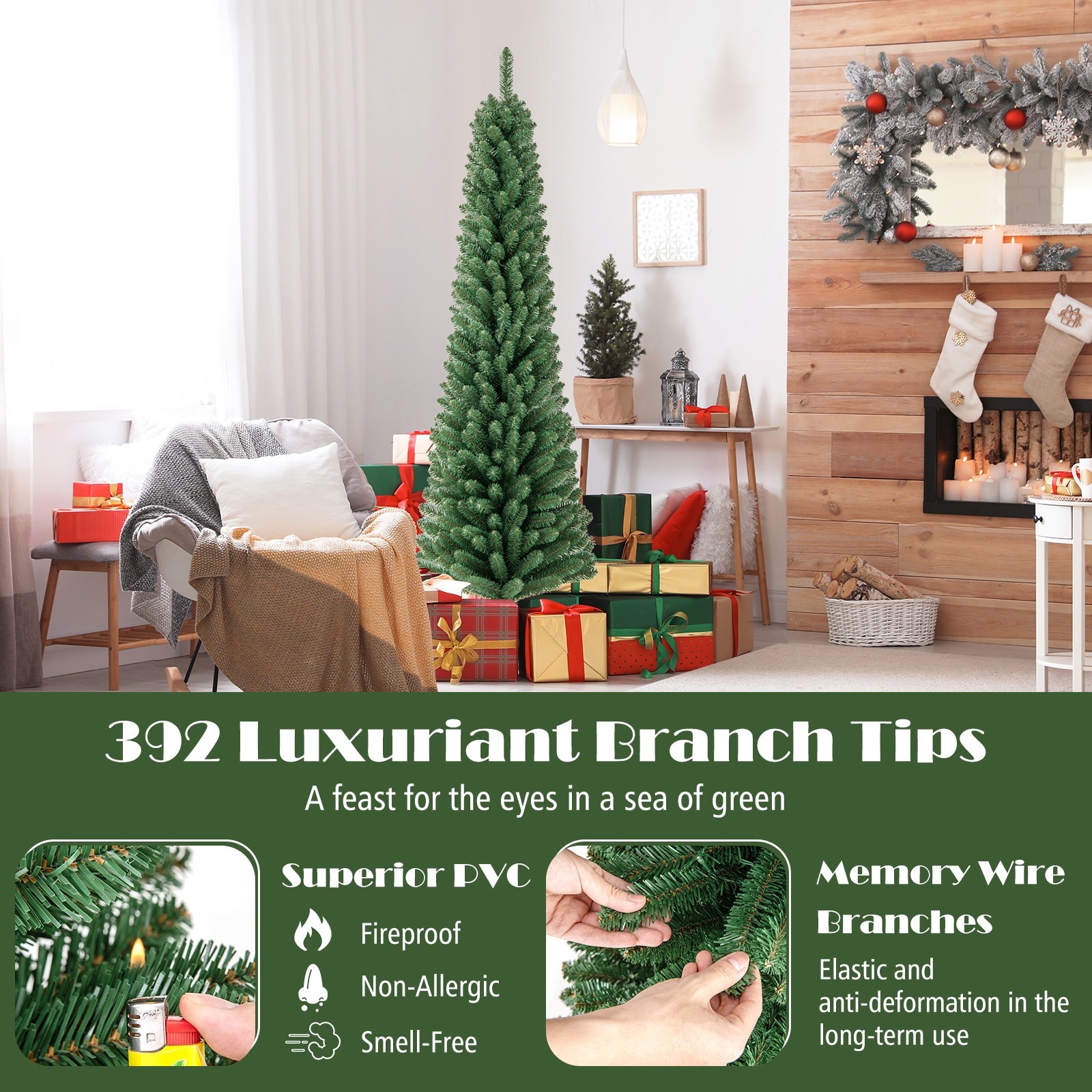 WELLFOR TX-HGY-10019US Artificial-Christmas-Trees - View #8
