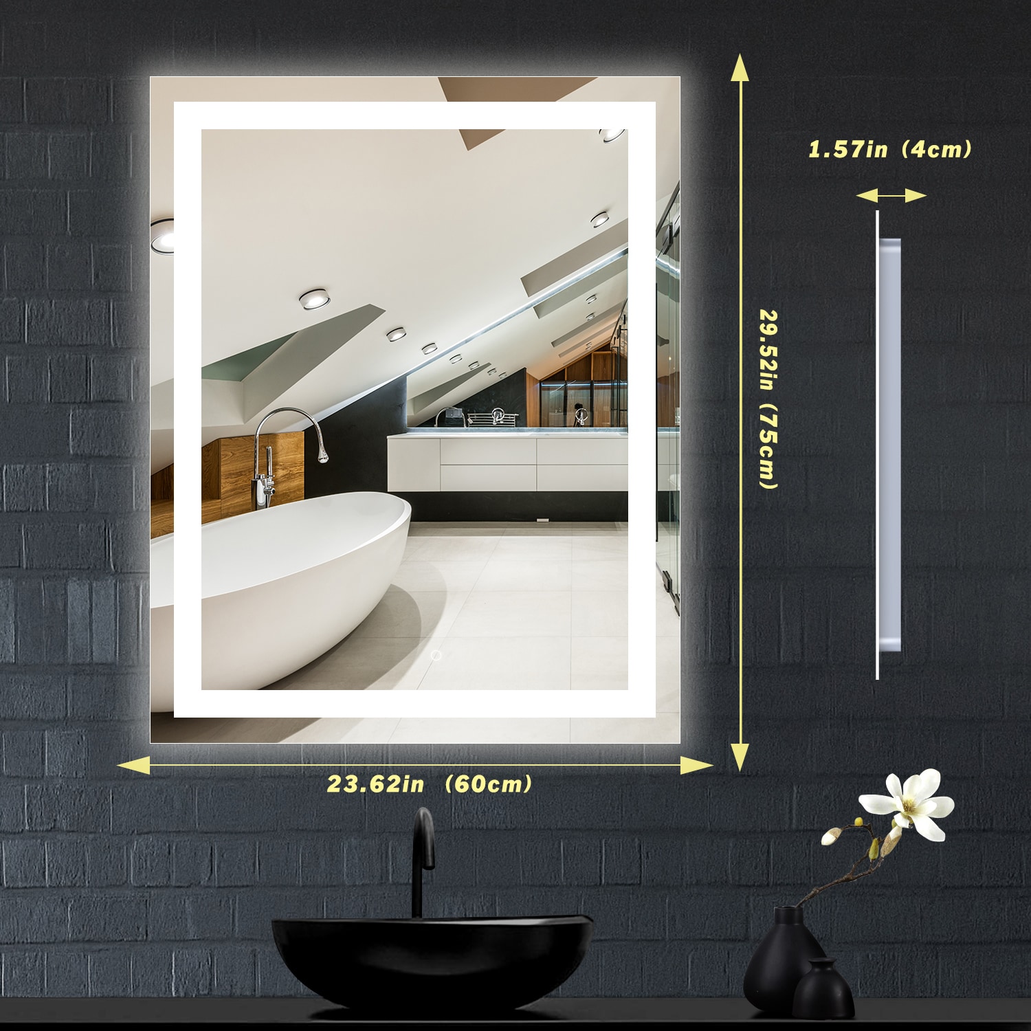HomLux 1MA022430TD-OL Framed-Bath-Mirrors - View #4