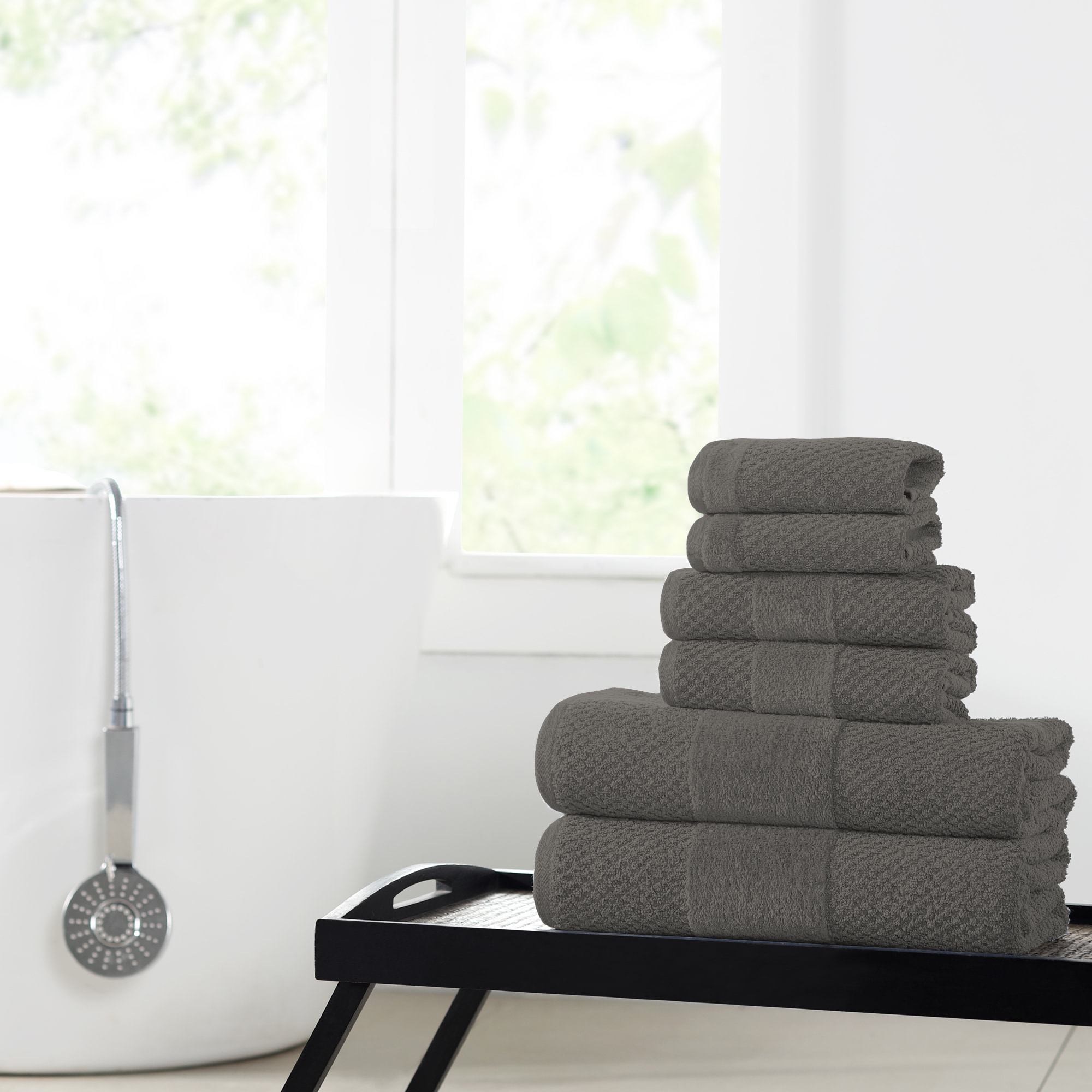 Amrapur Overseas 5TXTWL6E-GRY-ST Bath-Towels - View #2