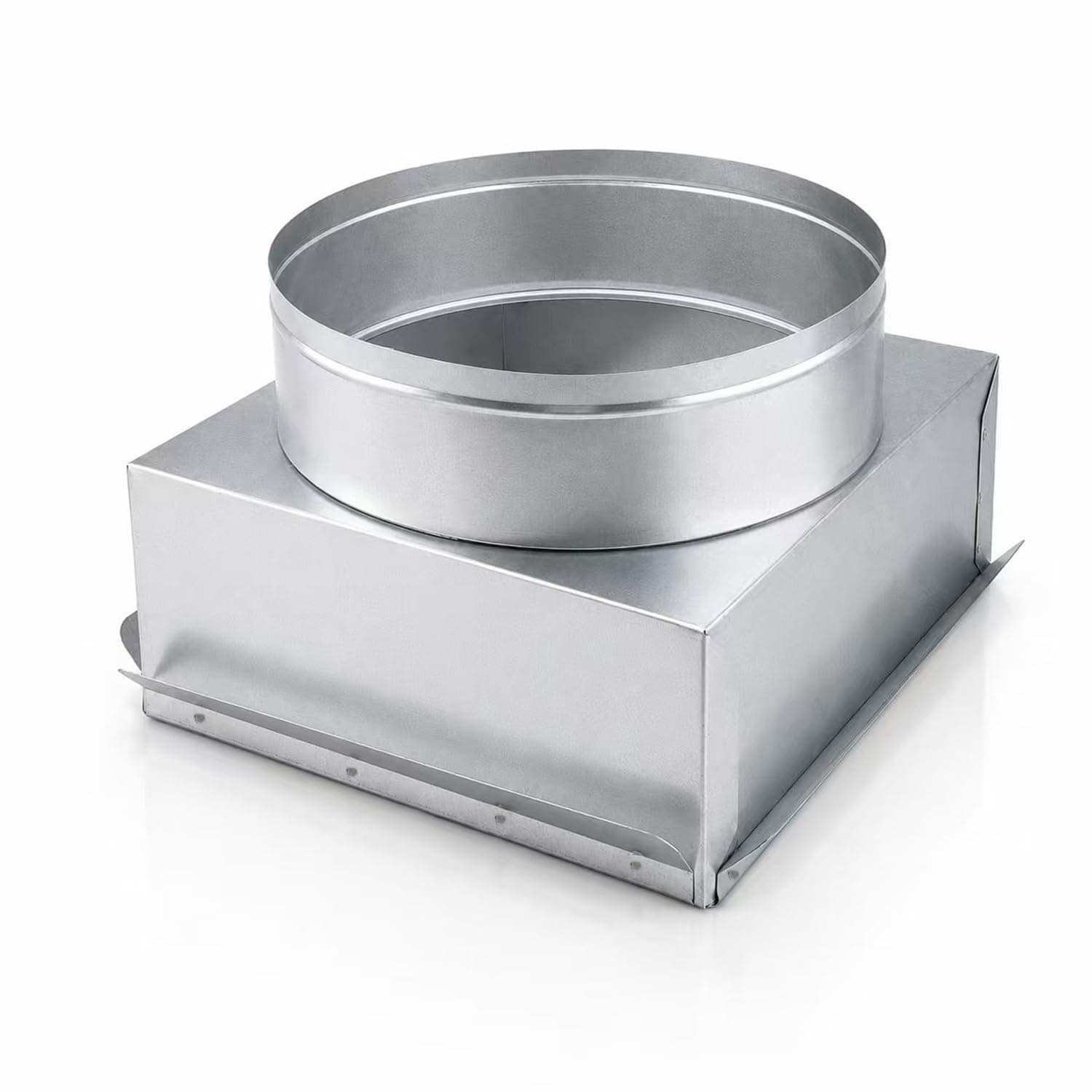 Anqtovp  10 by 10 Ceiling Register Box with 10 Round Collar Galvanized Steel HVAC Duct Boot for Ceiling Registers and Diffusers