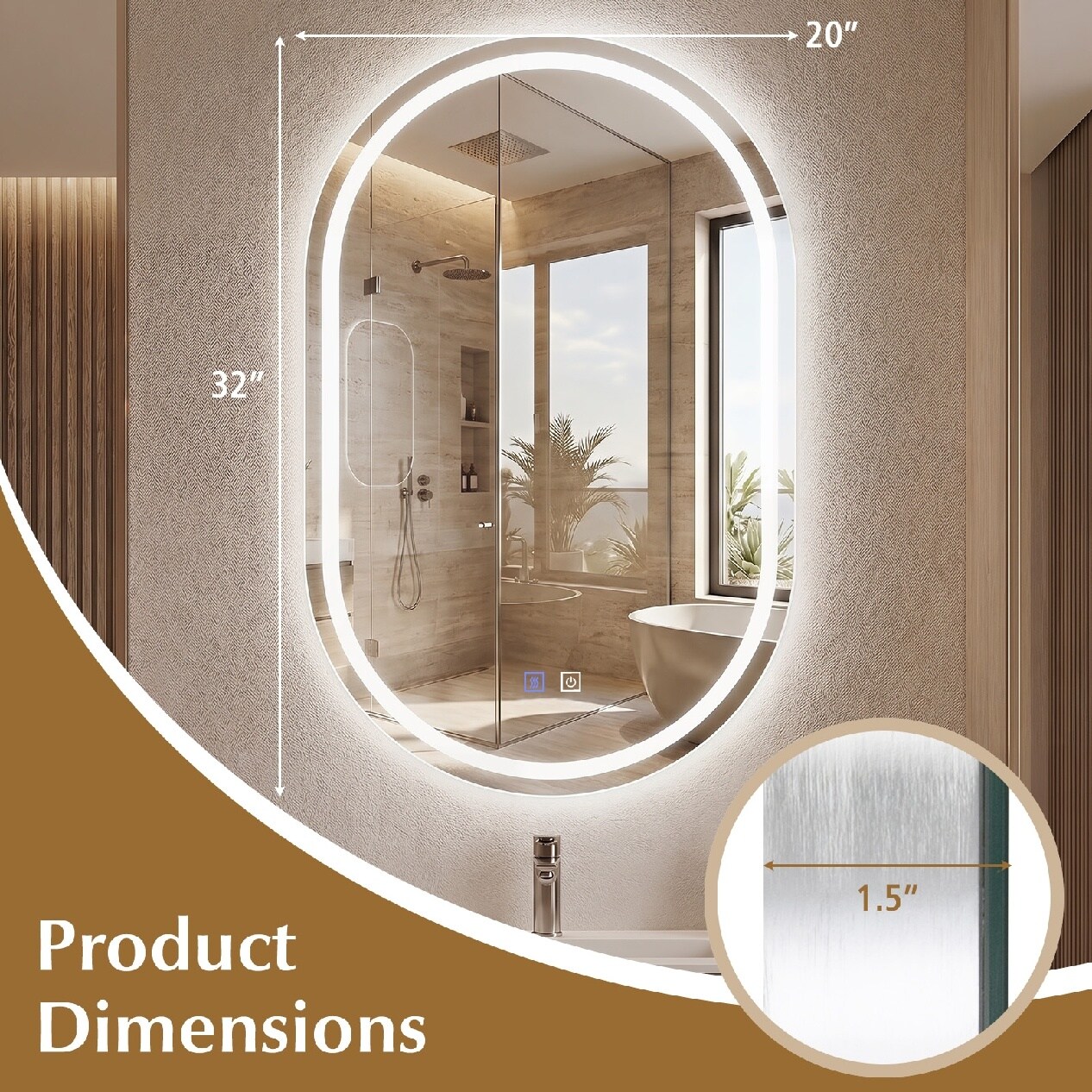 Clihome CL-LD-43337 Framed-Bath-Mirrors - View #4