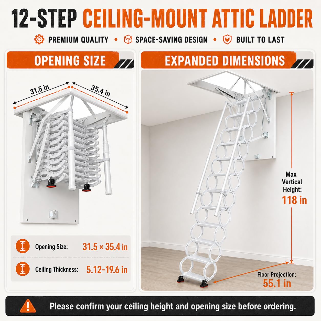 Lukvuzo LLU0729L115 Attic-Ladders - View #2