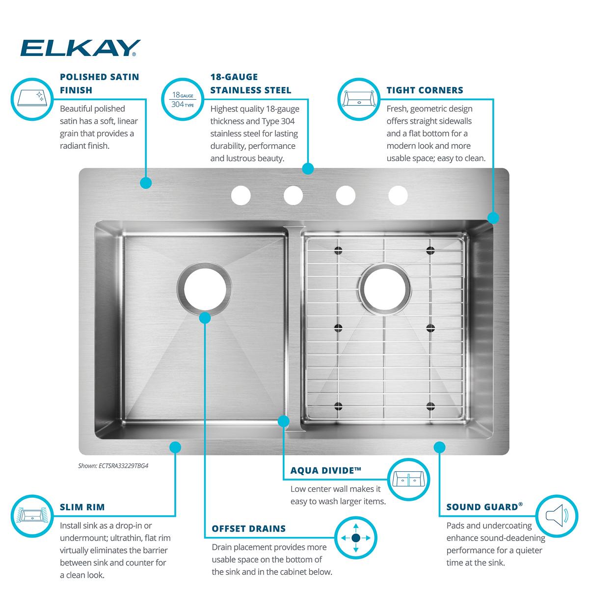Elkay ECTSRA33229TBG4 Kitchen-Sinks - View #6