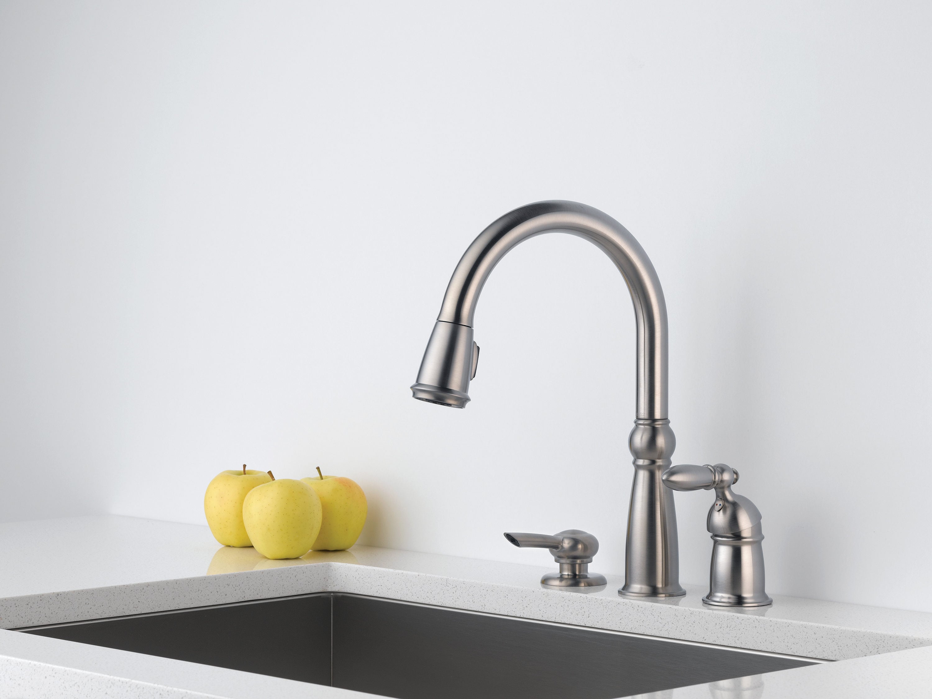 Delta Victorian Stainless Single Handle Pull Down Kitchen Faucet With   01315329 