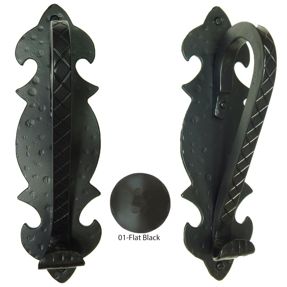 Agave Ironworks PU025-01 Gothic Door Pull 11-1/2-in Black Gate Handle