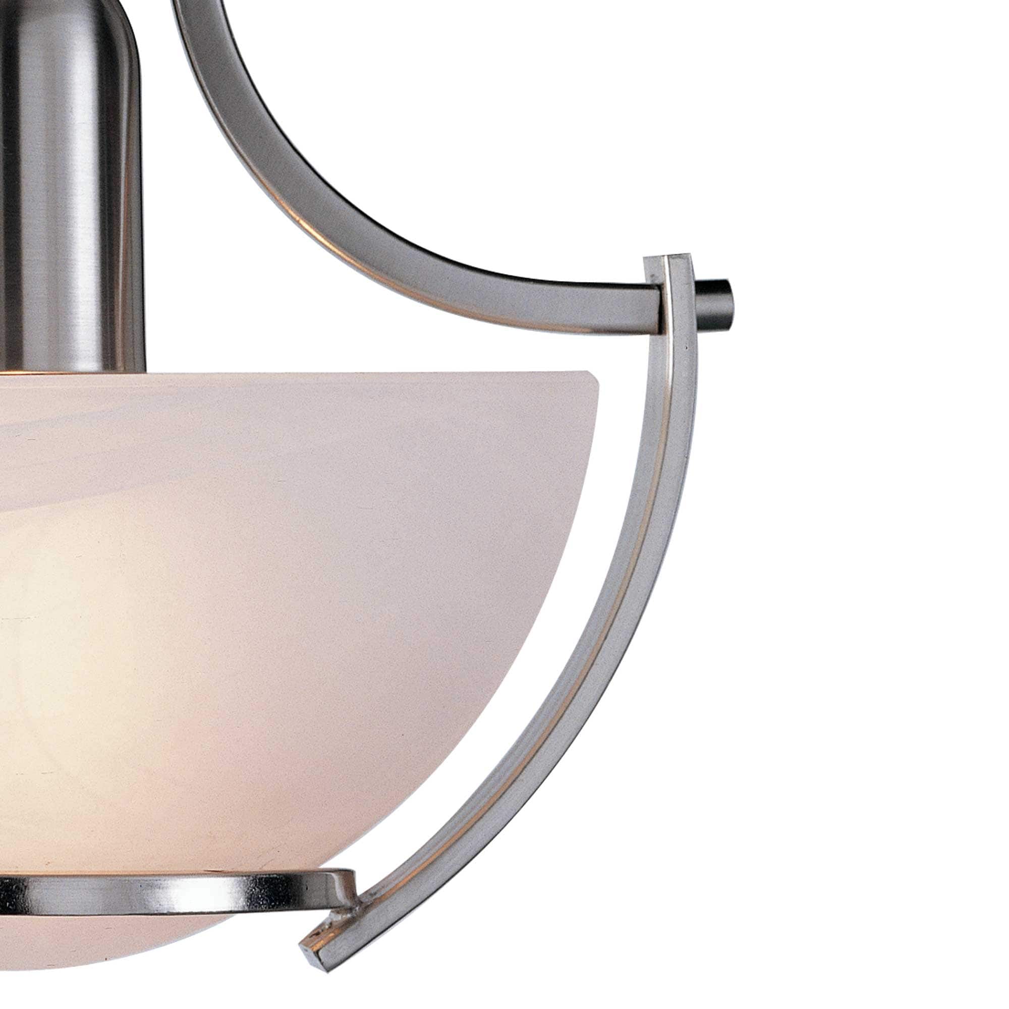 Brushed Nickel Alabaster Glass Semi Flush Mount Light
