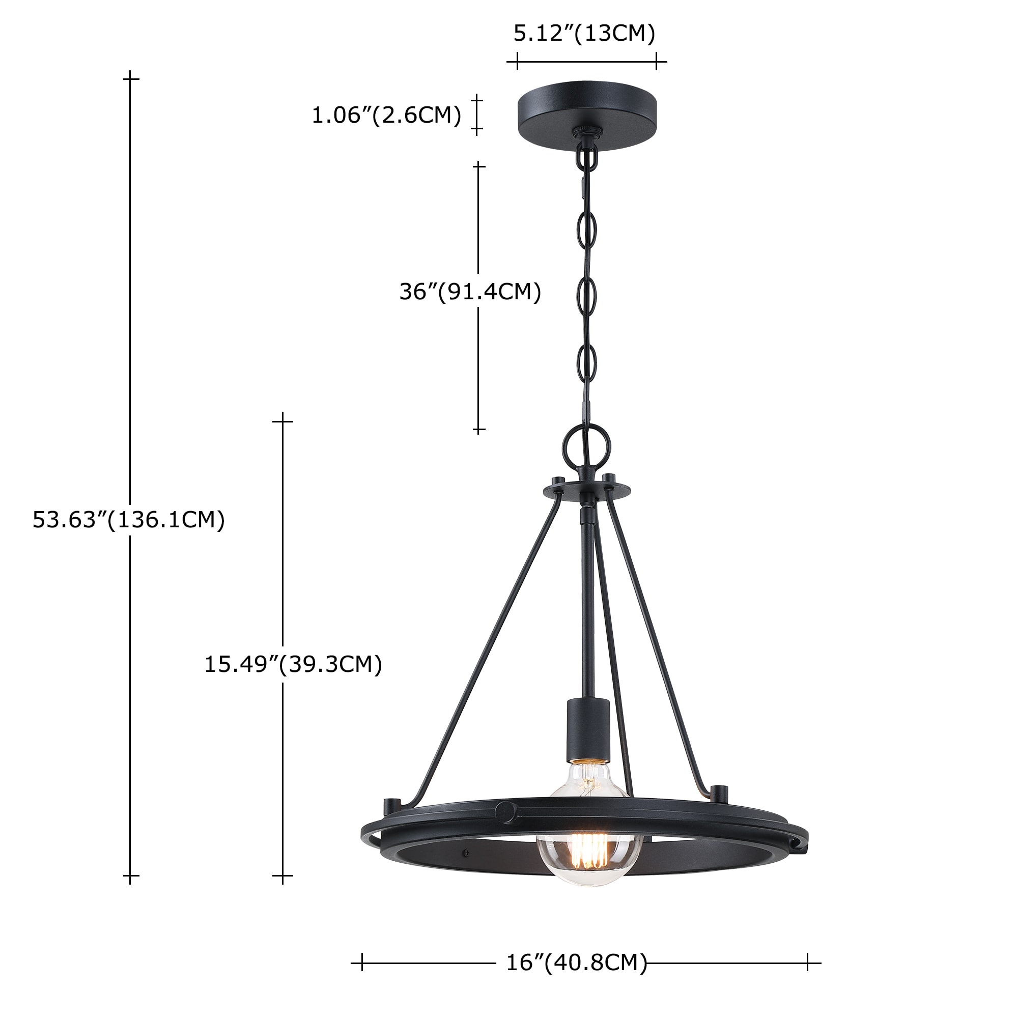 Hukoro FL19131-PD-BK Pendant-Lights - View #2
