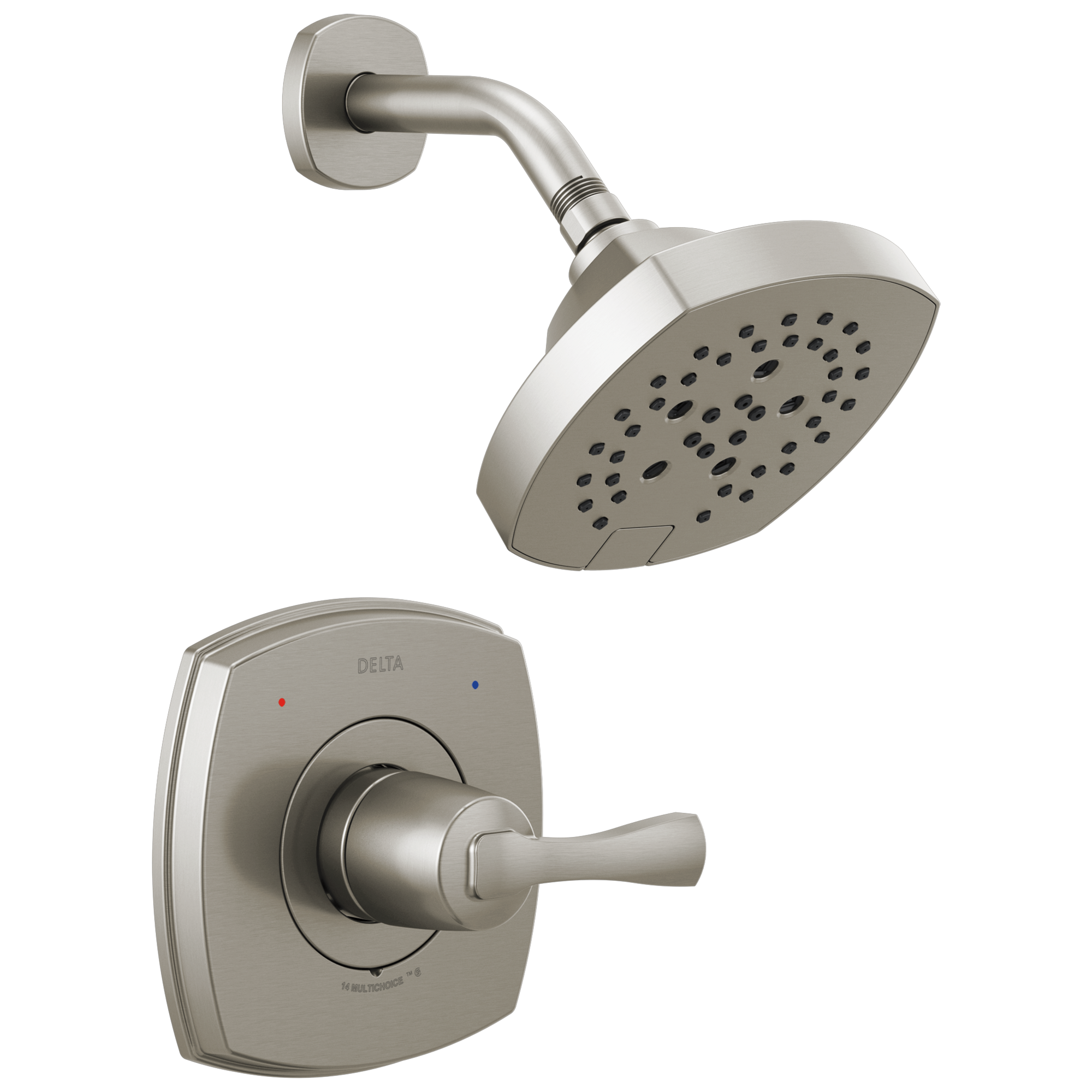 Delta T14276-SS Stryke Stainless 1-handle Multi-function 7.0-Inches Round Shower Faucet with Valve