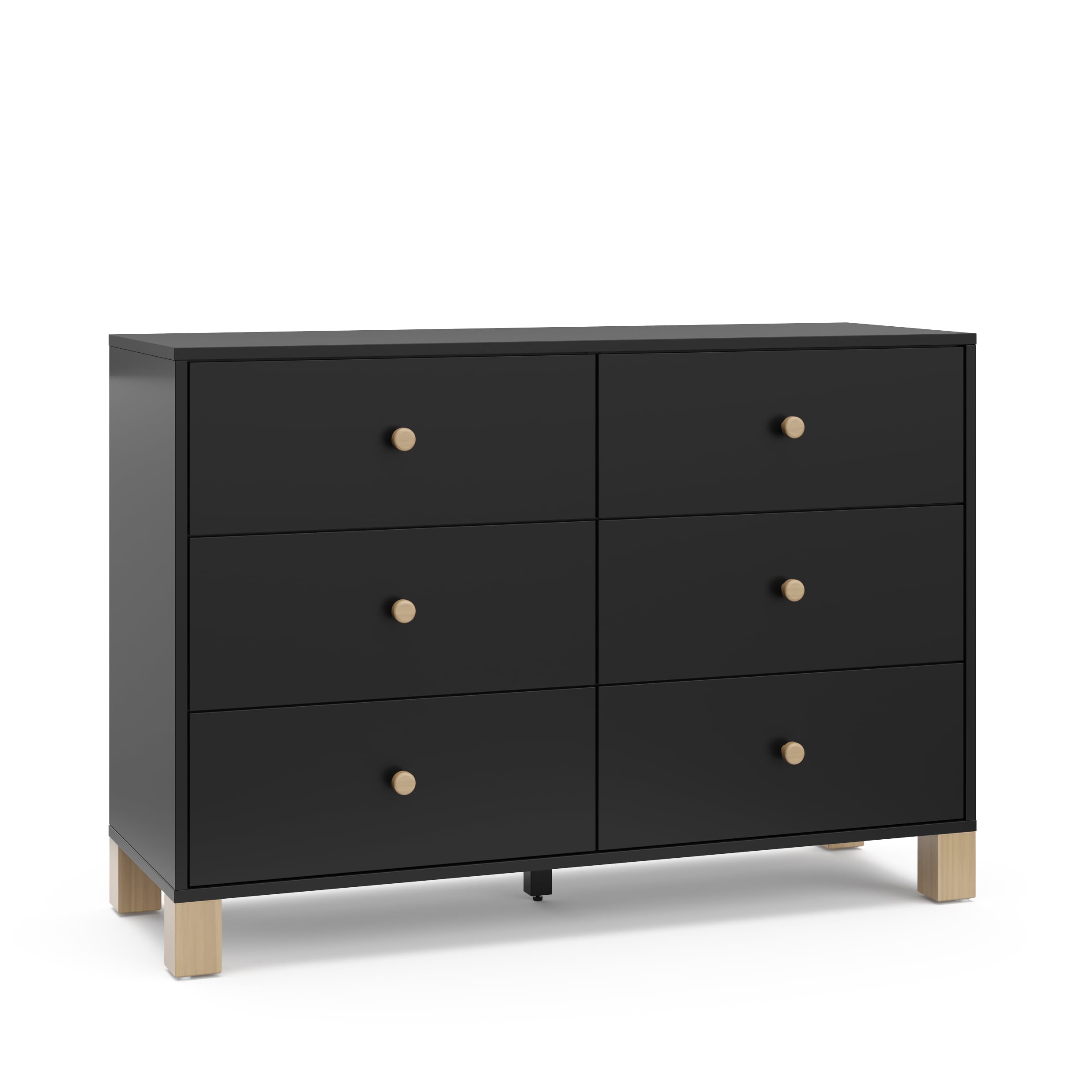 Storkcraft 03766-207B California Black/Driftwood Pine 6 -Drawer Standard dresser