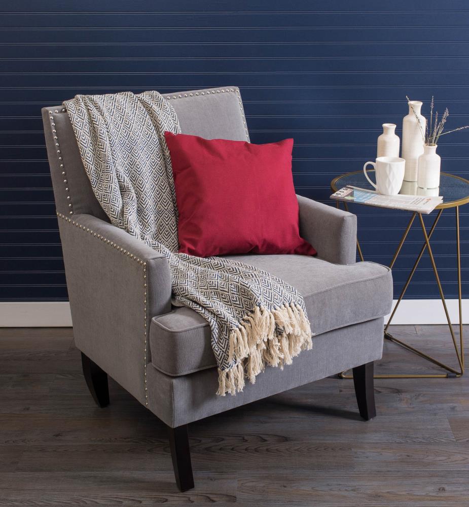 Nautical Blue Cotton Diamond Throw Blanket with Fringe
