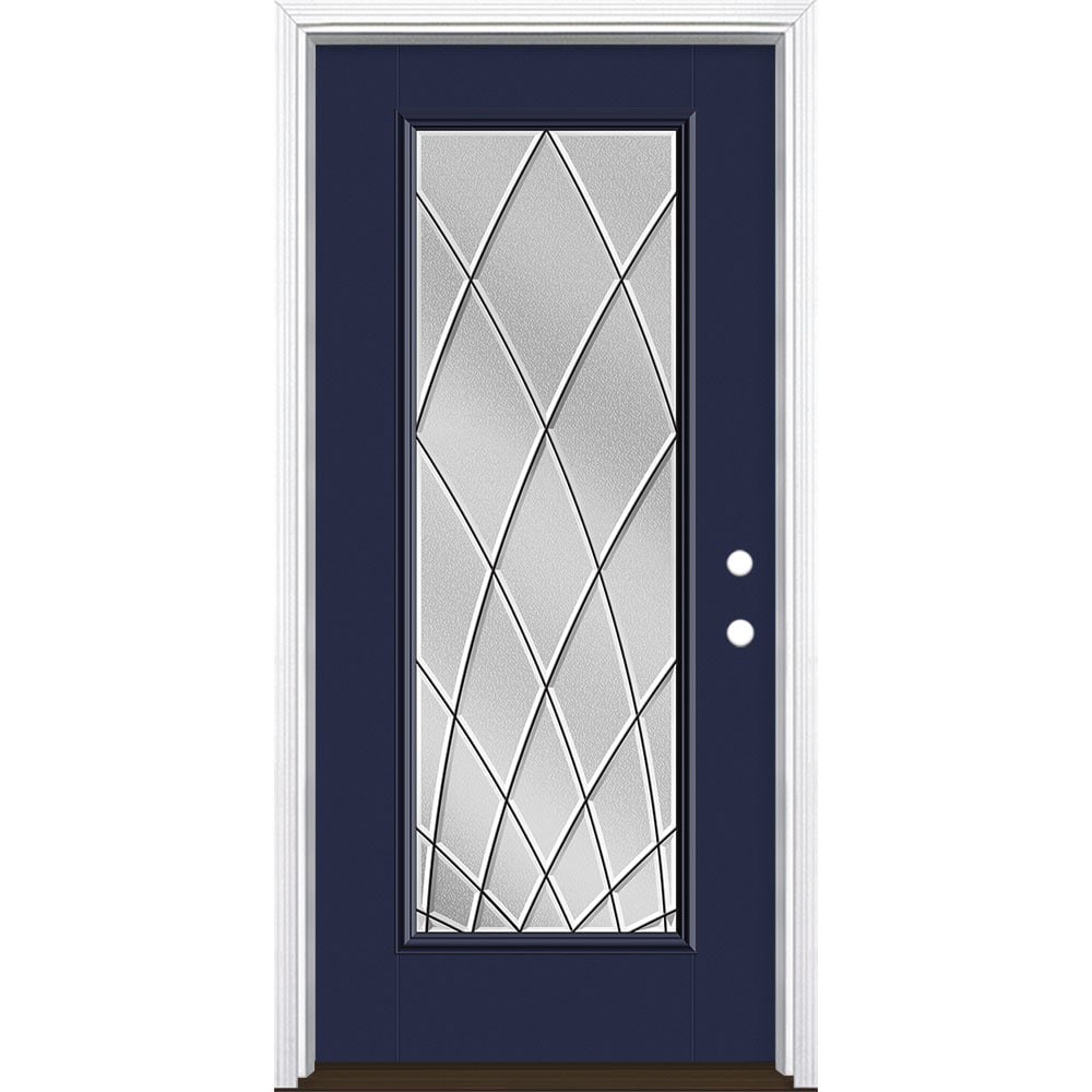 Masonite 3423625 Ventata 36-in x 80-in x 4-9/16-in Fiberglass Full lite Left-hand inswing Eclipse Painted Prehung Front Door with Brickmould Insulating core