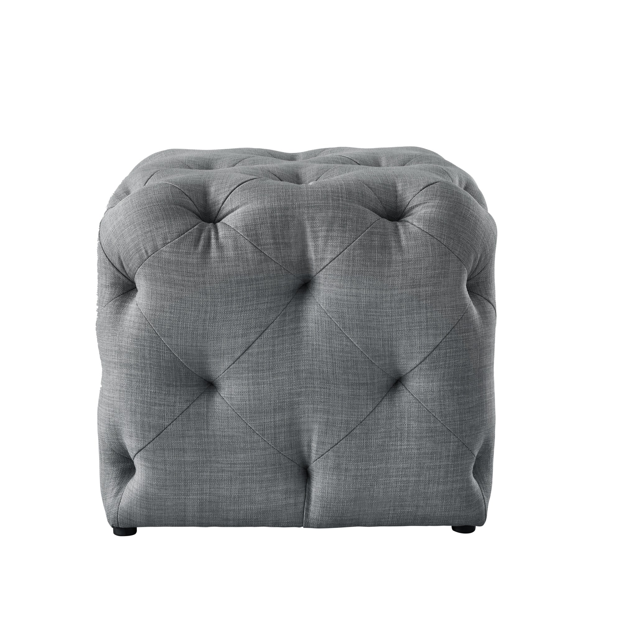 Inspired Home ON84-03LG-LS Genevieve Modern Light Grey Ottoman
