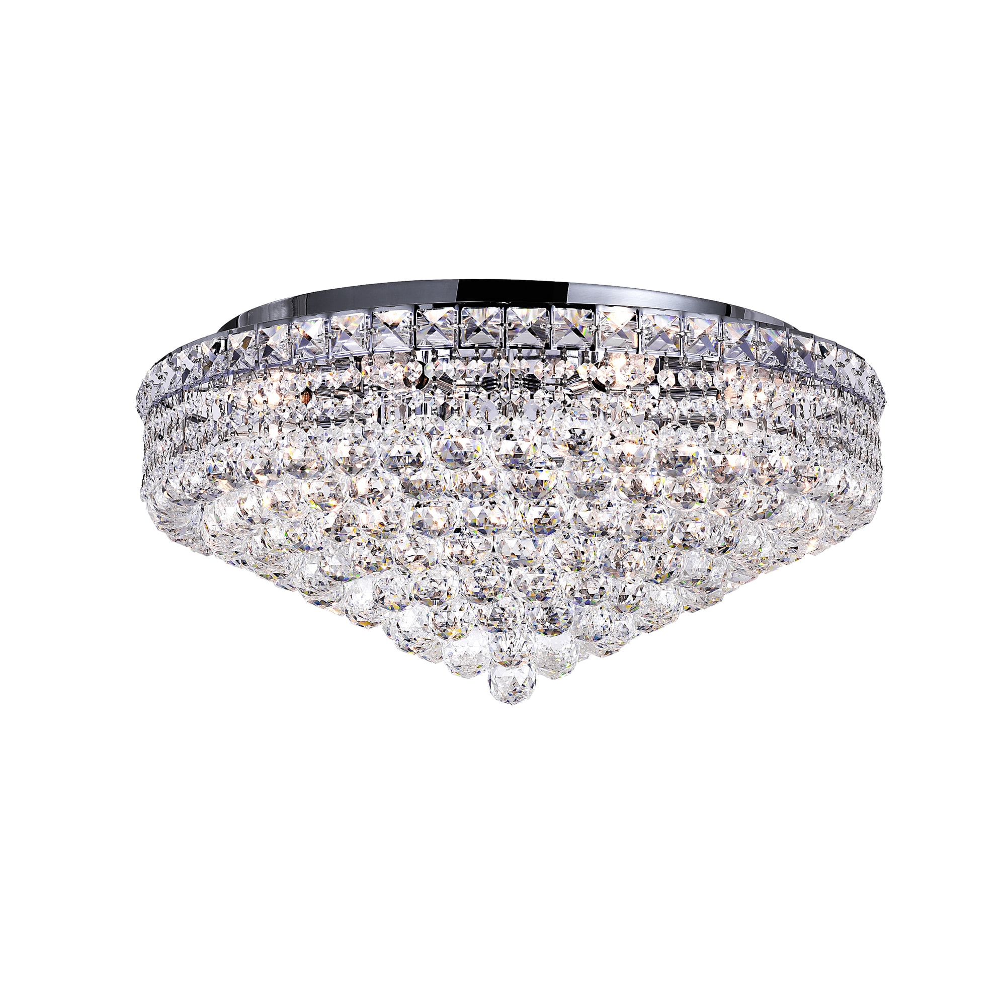 CWI Lighting 8002C24C Luminous 12-Light 24-in Chrome Flush Mount Light