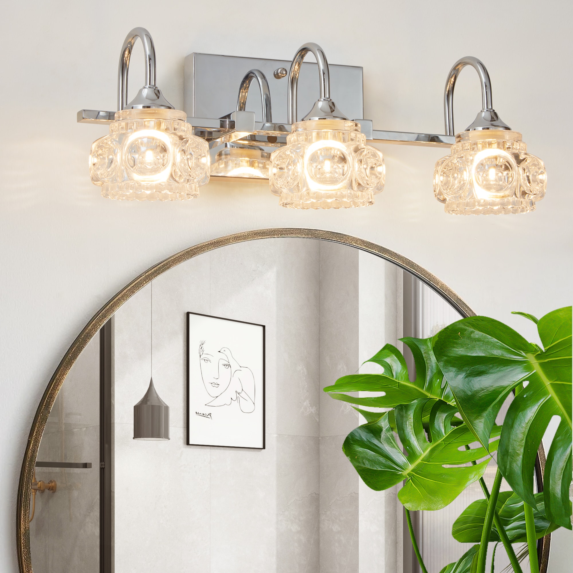 LTMATE JAZAVA 17.3-in 3 Light Matte Nickel Modern/contemporary Bathroom Vanity light