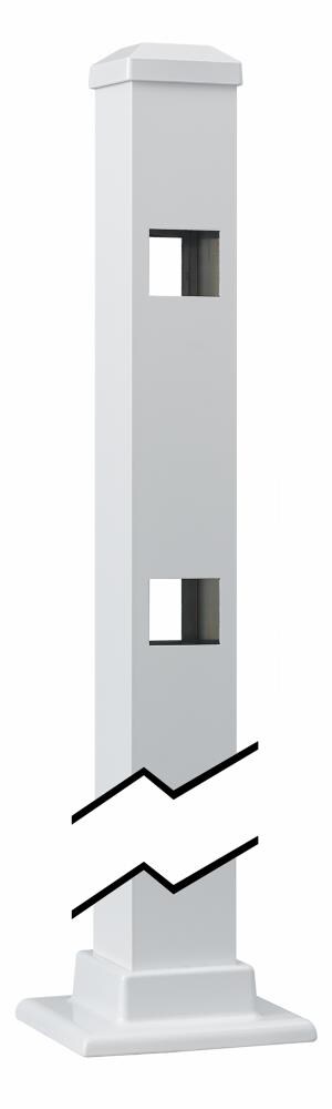 Gilpin 2961400FW Castlegate/Windsor 2-1/2-in x 2-1/2-in W x 4-ft H White Aluminum Line Fence Post