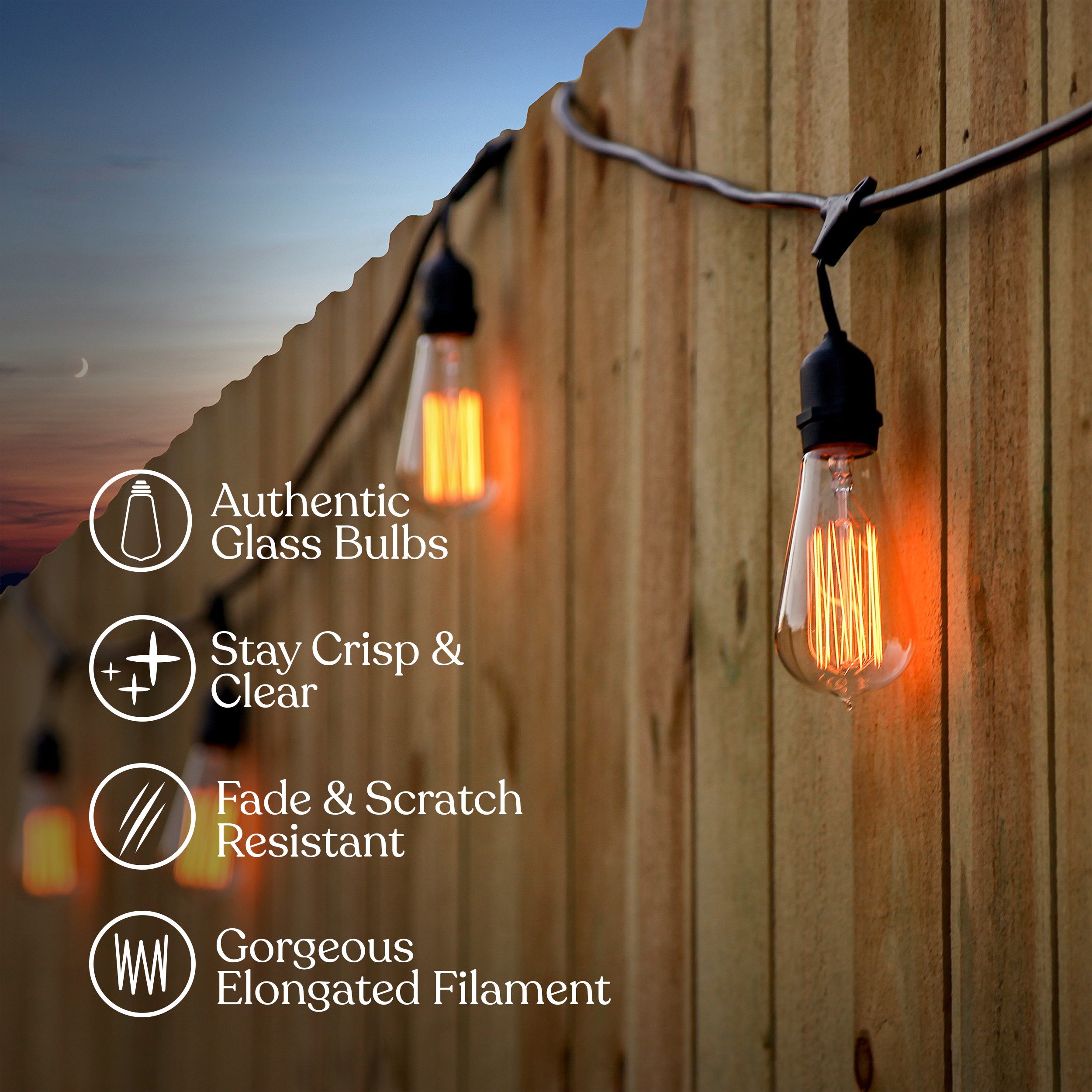 Brightech 48-ft Plug-in Black Indoor/Outdoor String Light with 15  Incandescent Edison Bulbs in the String Lights department at