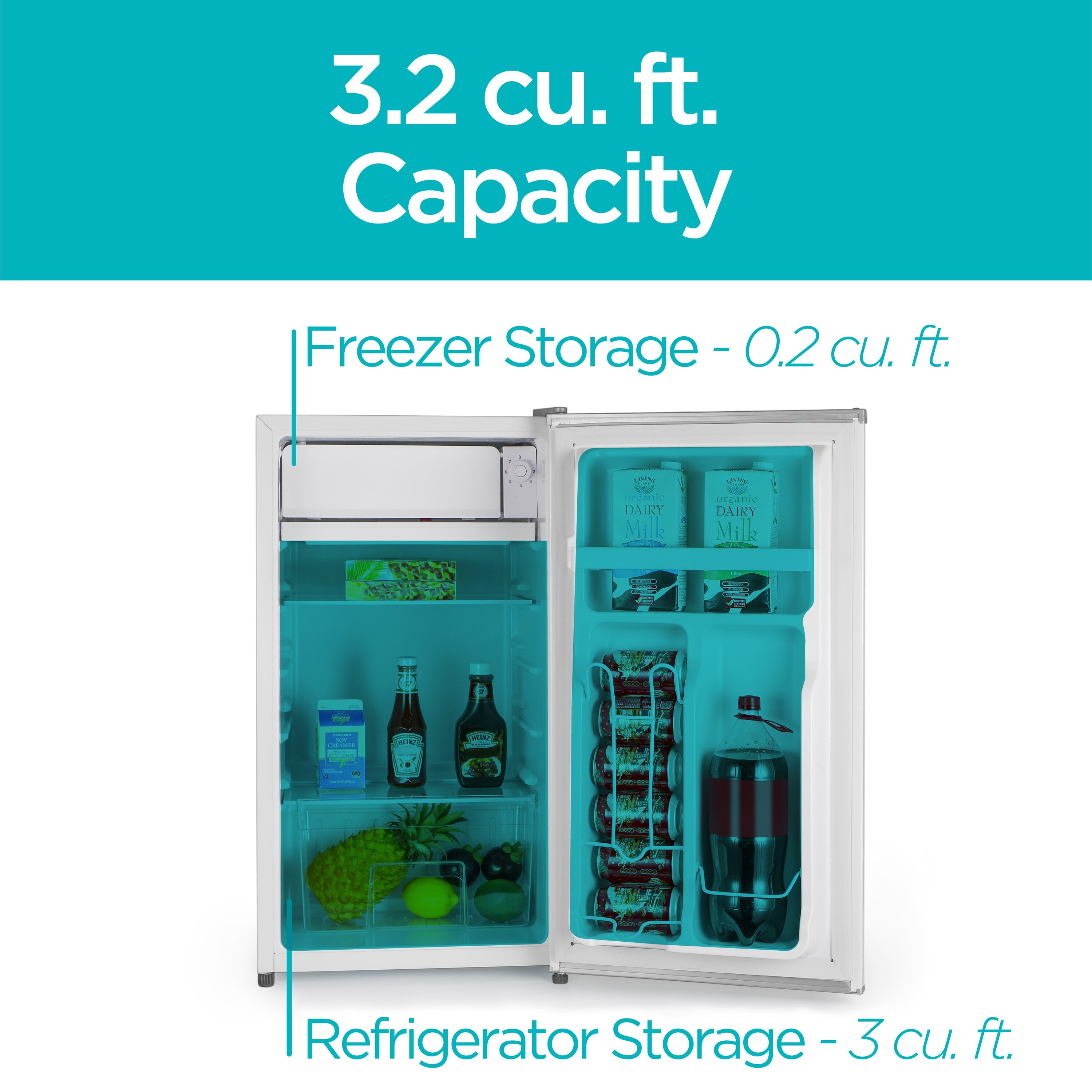 BCRK32W Compact Refrigerator Energy Star Single Door Mini Fridge with  Freezer, 3.2 Cubi - Refrigerators & Freezers