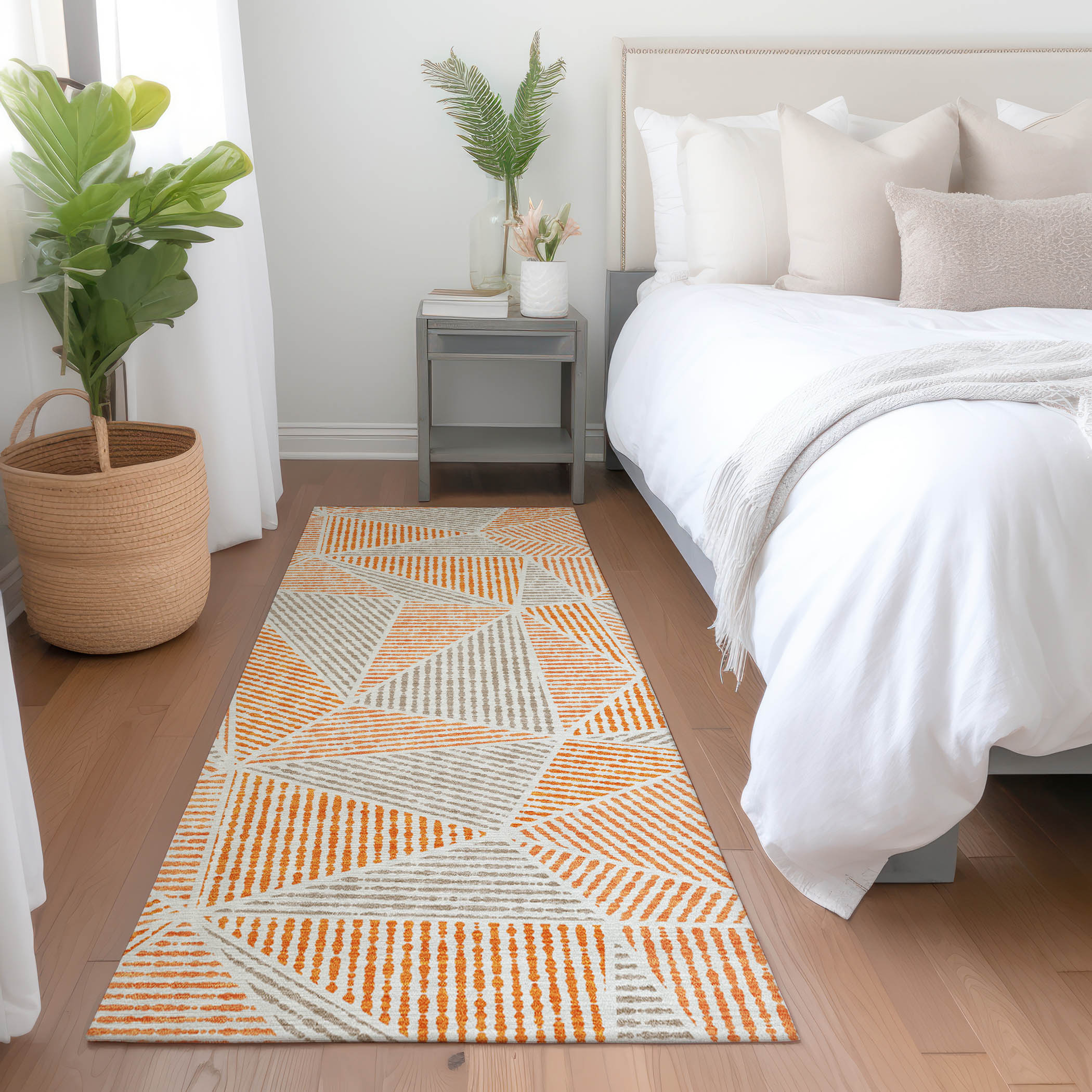 Addison Rugs ACN618OR2X8 Chantille ACN618OR 2 x 7 (ft) Polyester Orange Rectangular Indoor/Outdoor Abstract Machine washable Runner rug