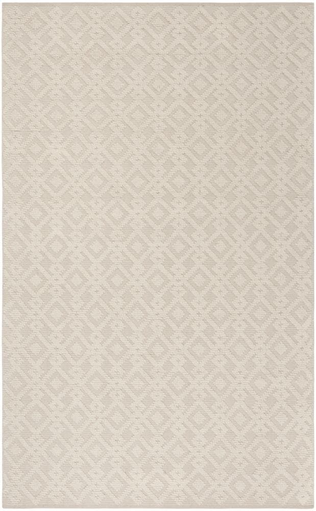 Ivory Geometric Tufted Wool and Synthetic 6' x 9' Rug