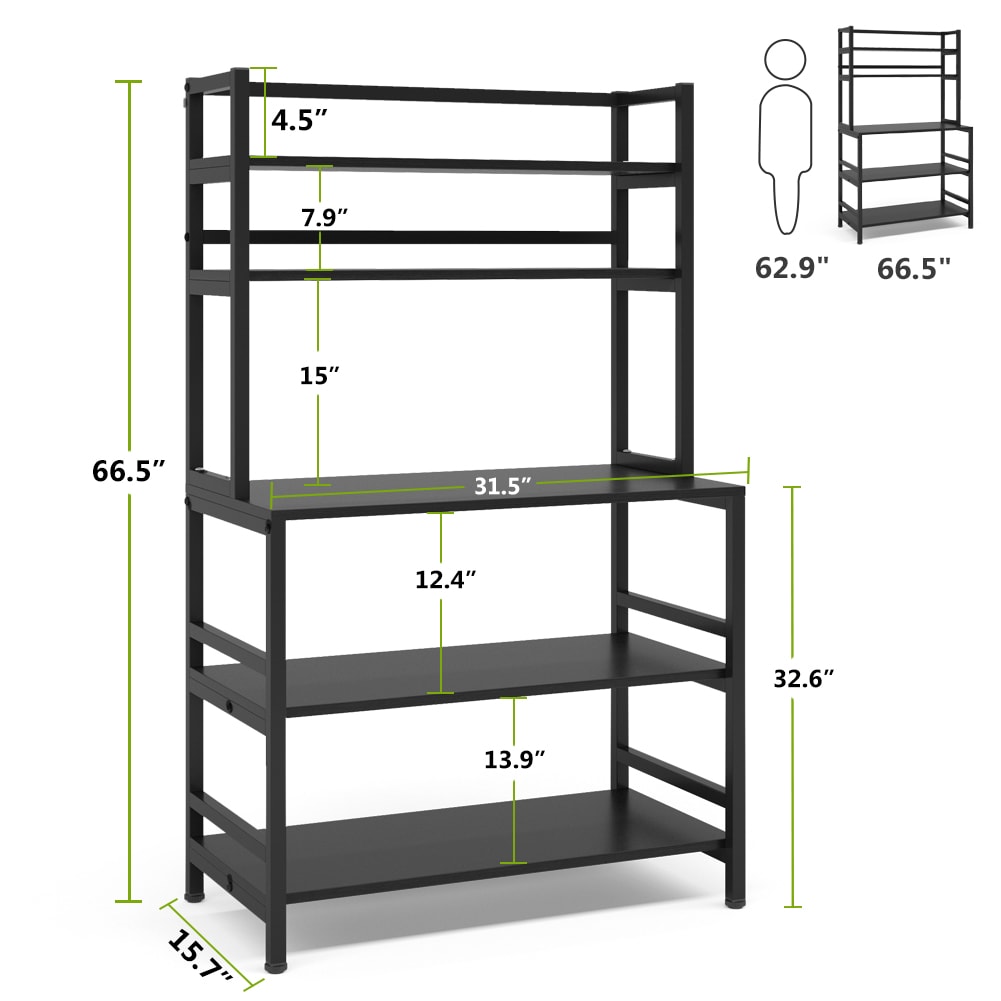 Tribesigns Contemporary/Modern Black Metal Bakers Rack in the Dining ...