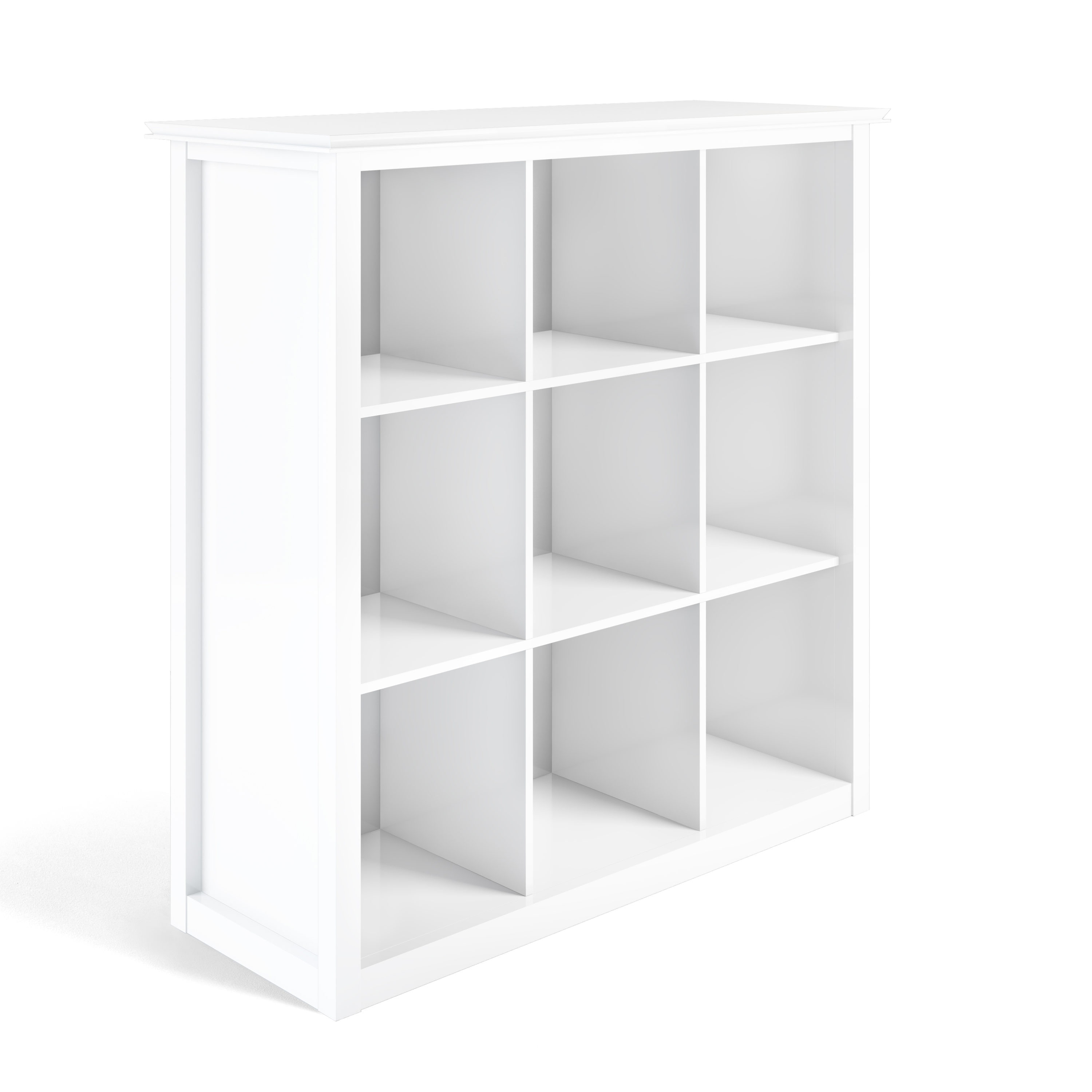 Simpli Home AXCART21-WH Artisan White Wood 9 -Shelf Modular Bookcase ( 43.2-in W x 44.6-in H x 15-in D ) Painted