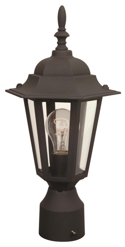 Craftmade Z155-TB Straight Glass 16-in Textured Matte Black Traditional Outdoor Light Post Lantern