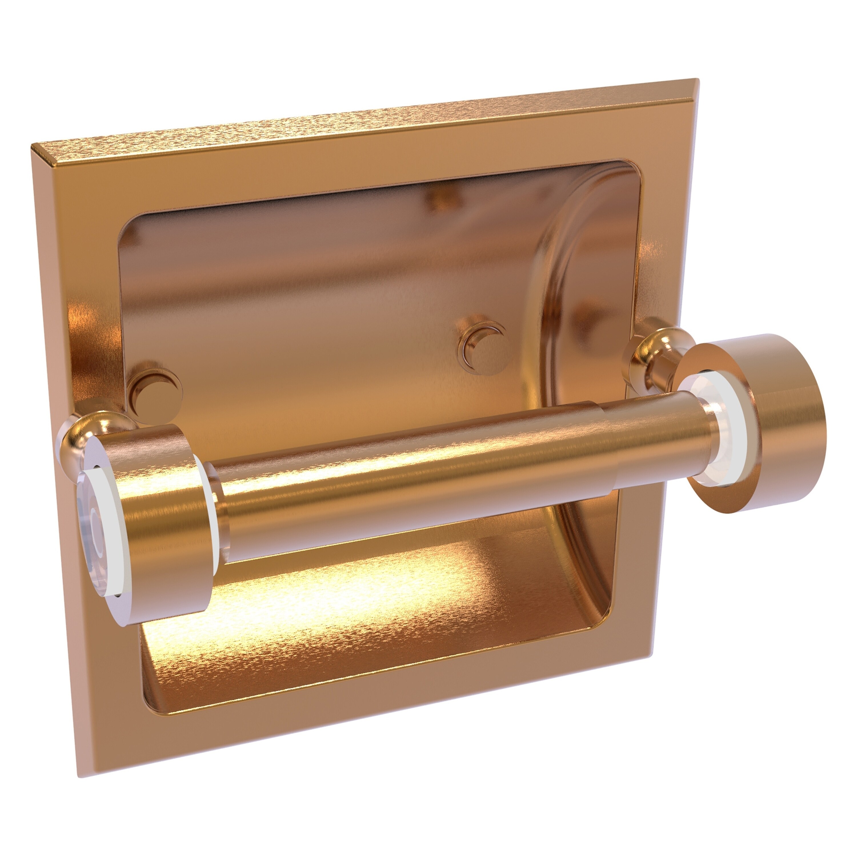 Allied Brass PG-24C-BBR Pacific Grove Brushed Bronze Recessed Double post Toilet Paper Holder 1 -Rolls with Storage