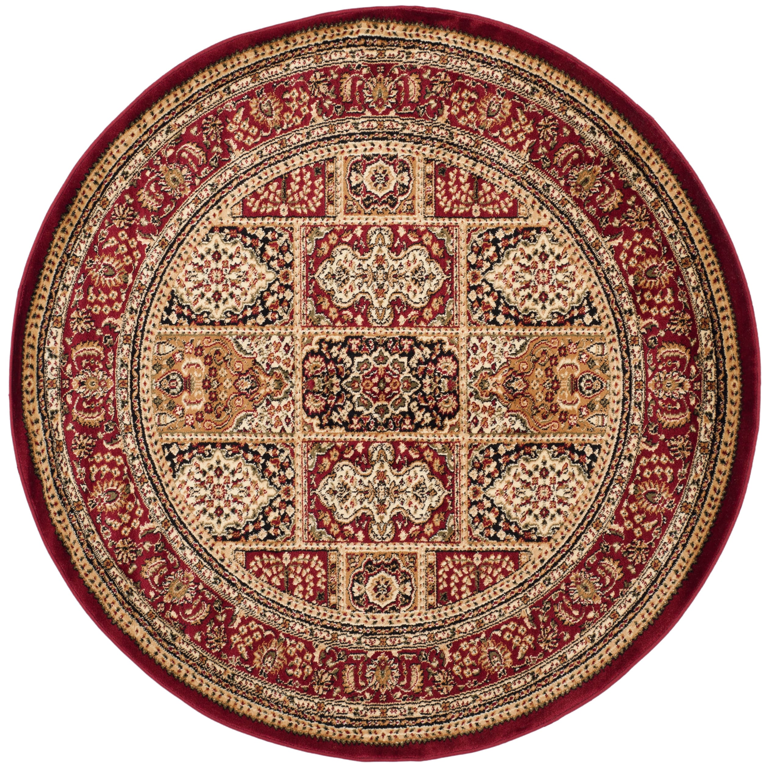 Safavieh LNH217B-8R Lyndhurst Bolero 8 x 8 (ft) Loomed Polypropylene Multi/Red Round Indoor Floral/Botanical Oriental Area rug