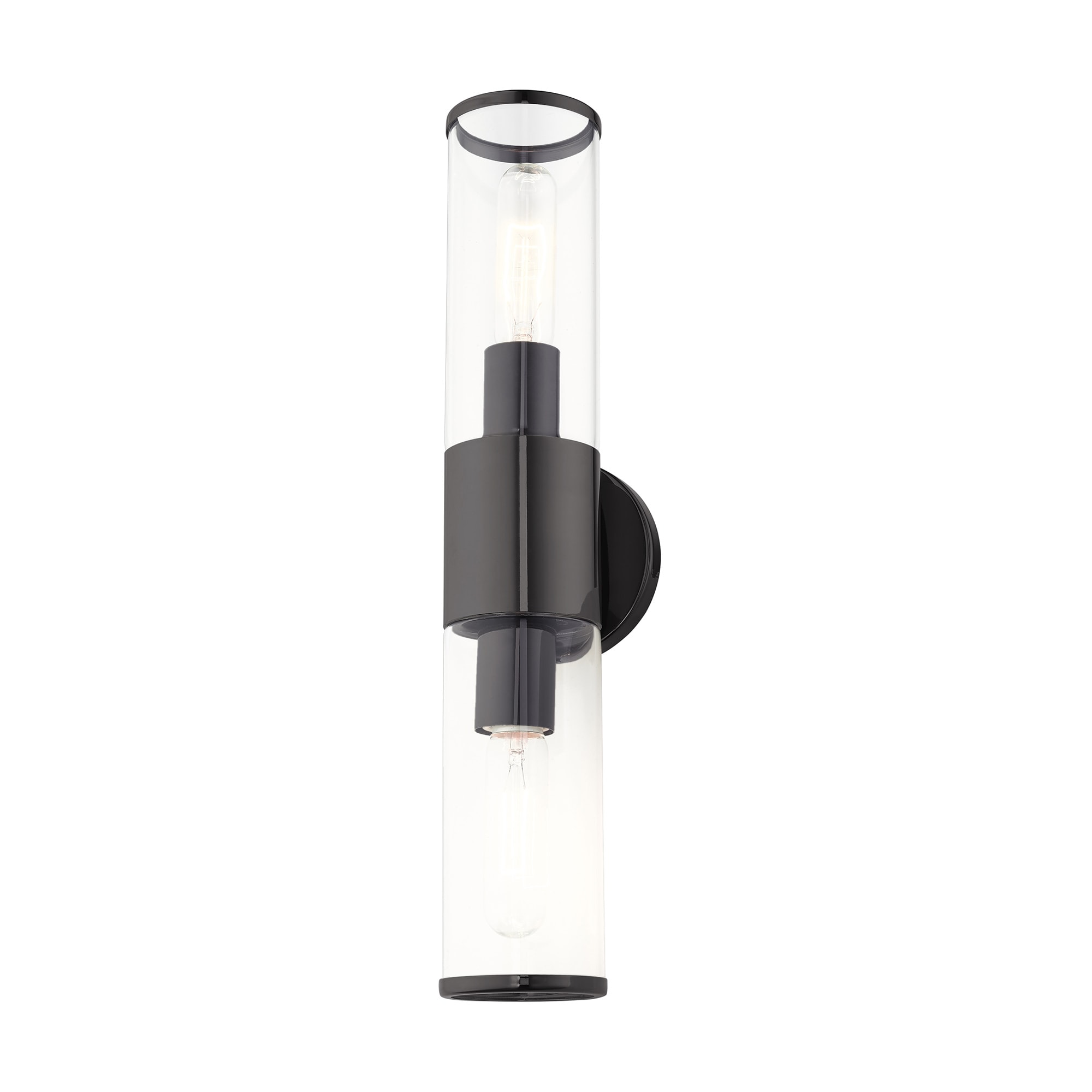 Bancroft Black Chrome 2-Light ADA Vanity with Clear Glass