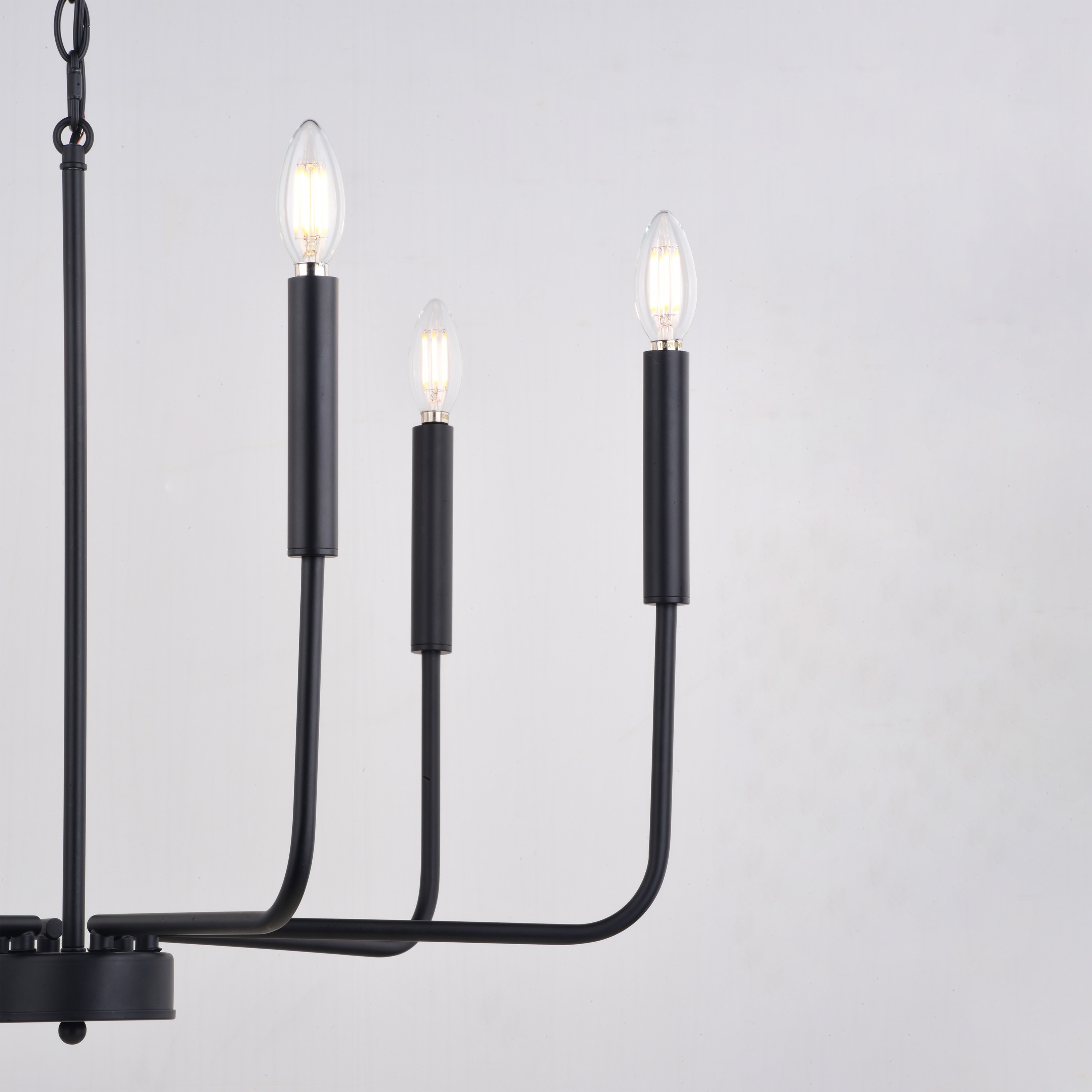 Belden 26" Black Metal 6-Light Candelabra Chandelier