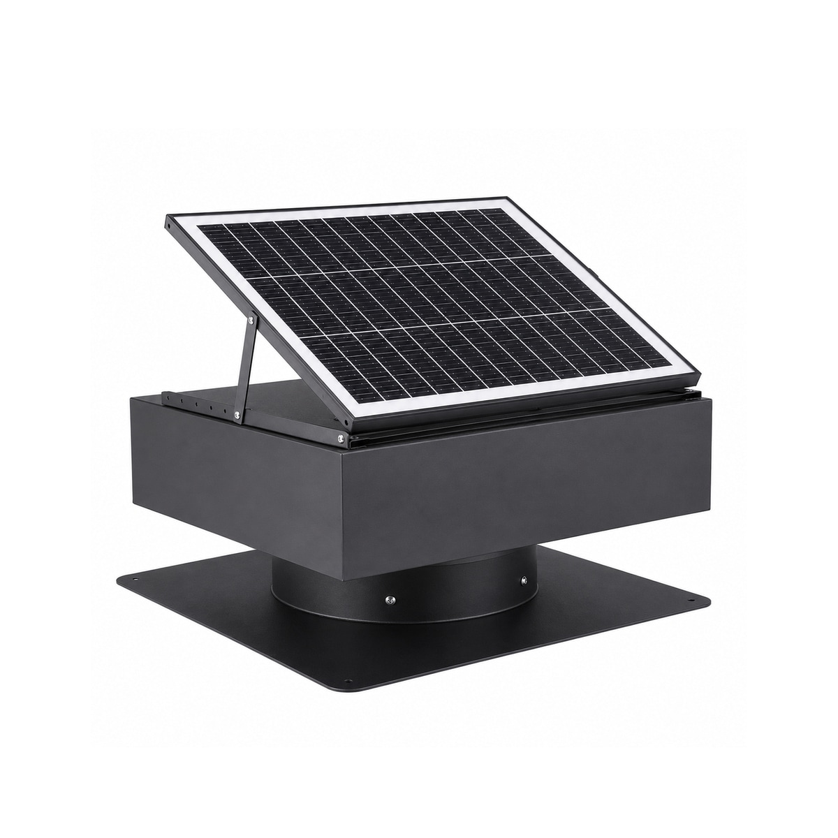 Loheer 14-in 60W Dual Power Adjustable Square Solar Roof Exhaust Fan ...