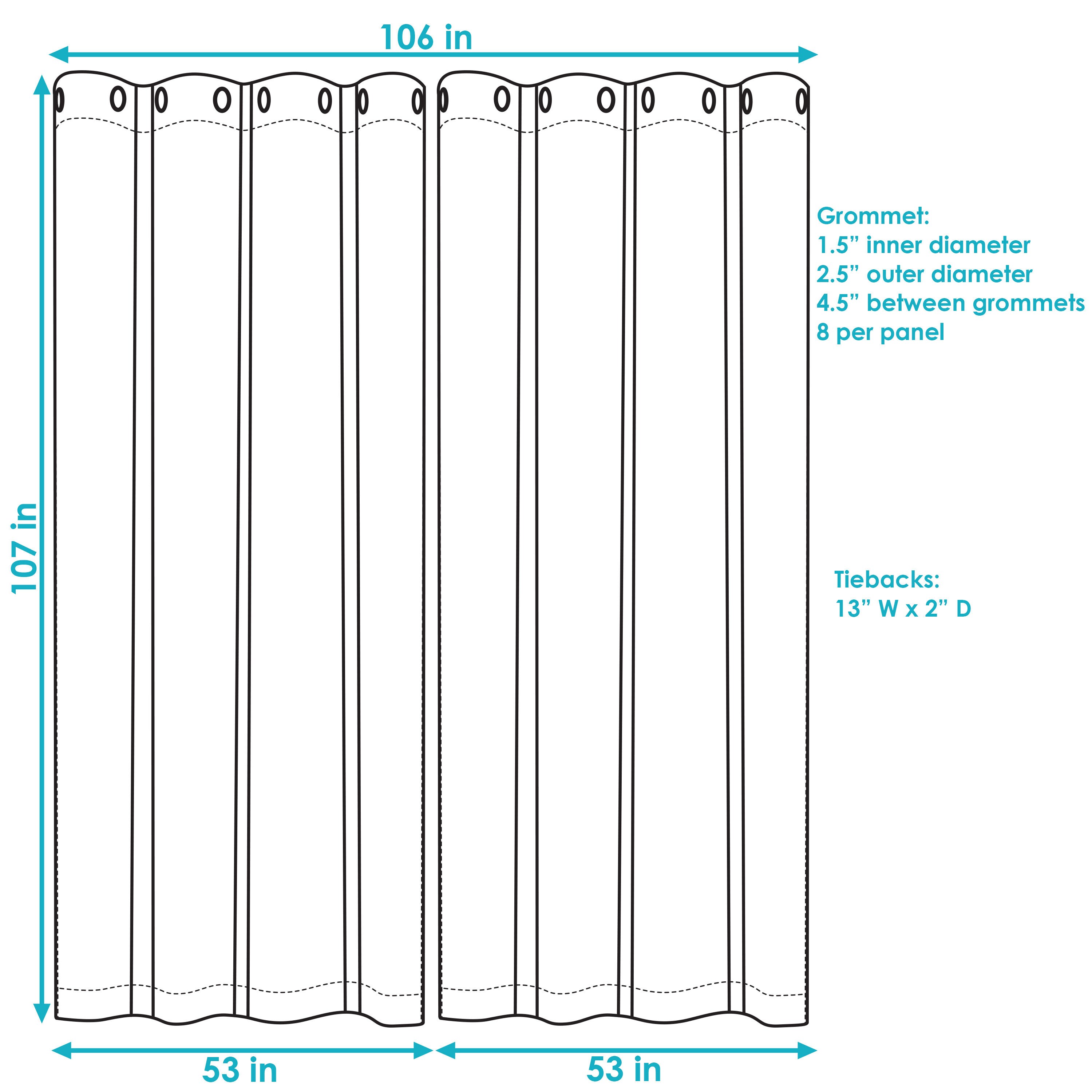 Sunnydaze Decor 107-in Blue Light Filtering Grommet Curtain Panel Pair ...