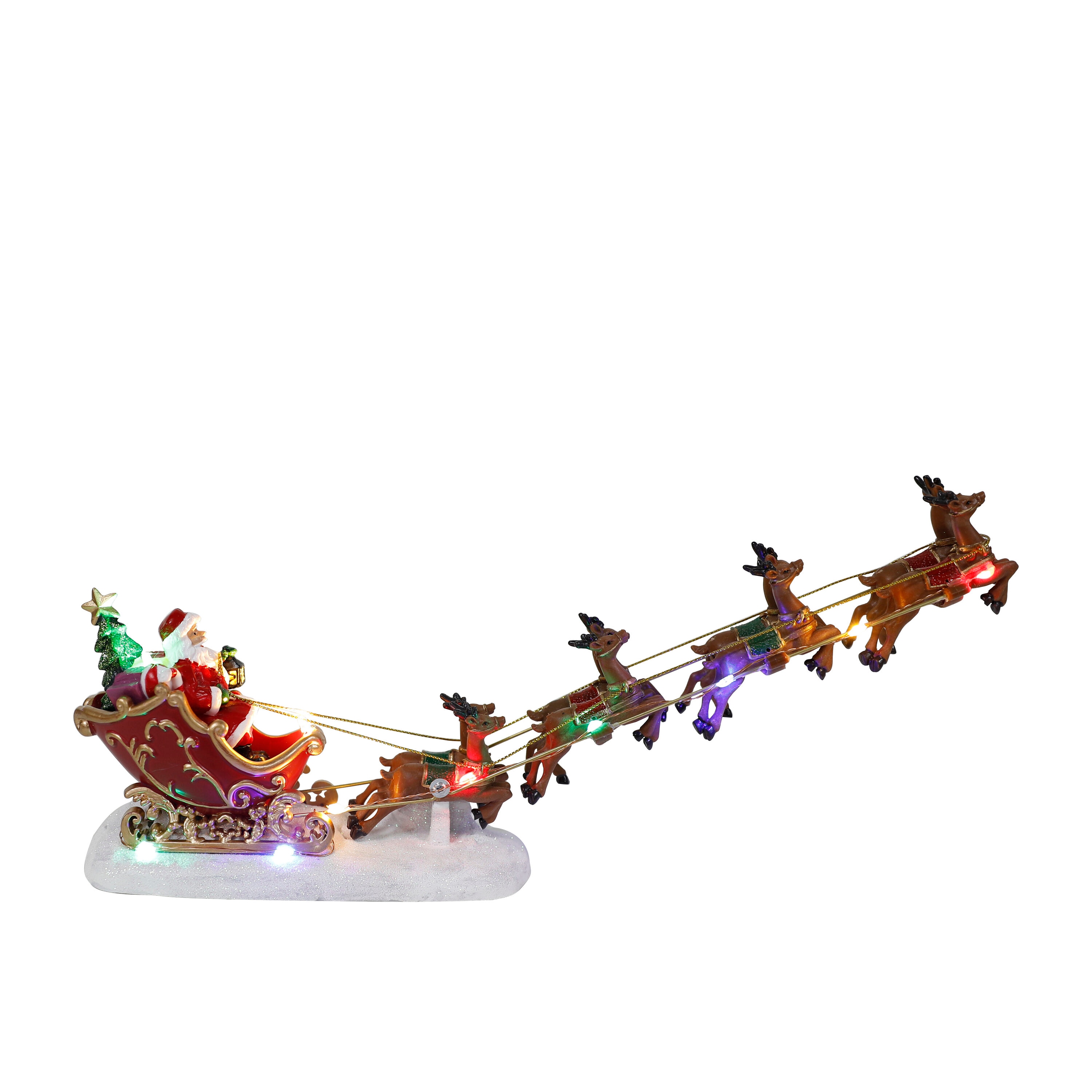 Holiday Living Carole Towne Santa Sleigh with Reindeer