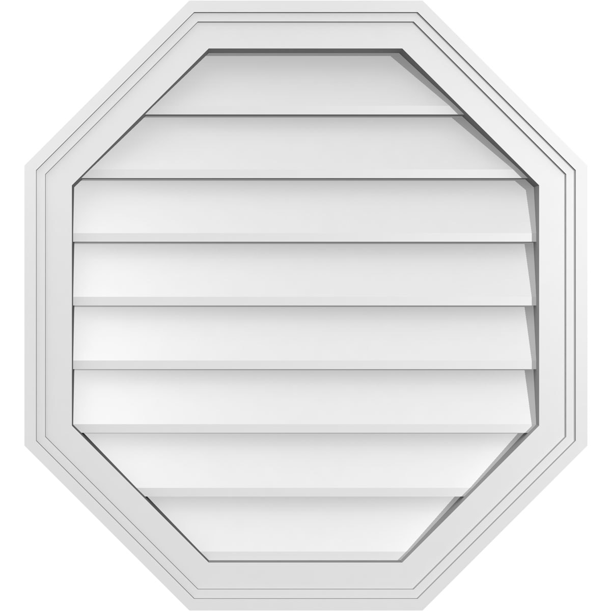 Ekena Millwork GVPOV24X2602SN 24-Inches x 26-Inches Off-white Octagon PVC Gable Louver Vent