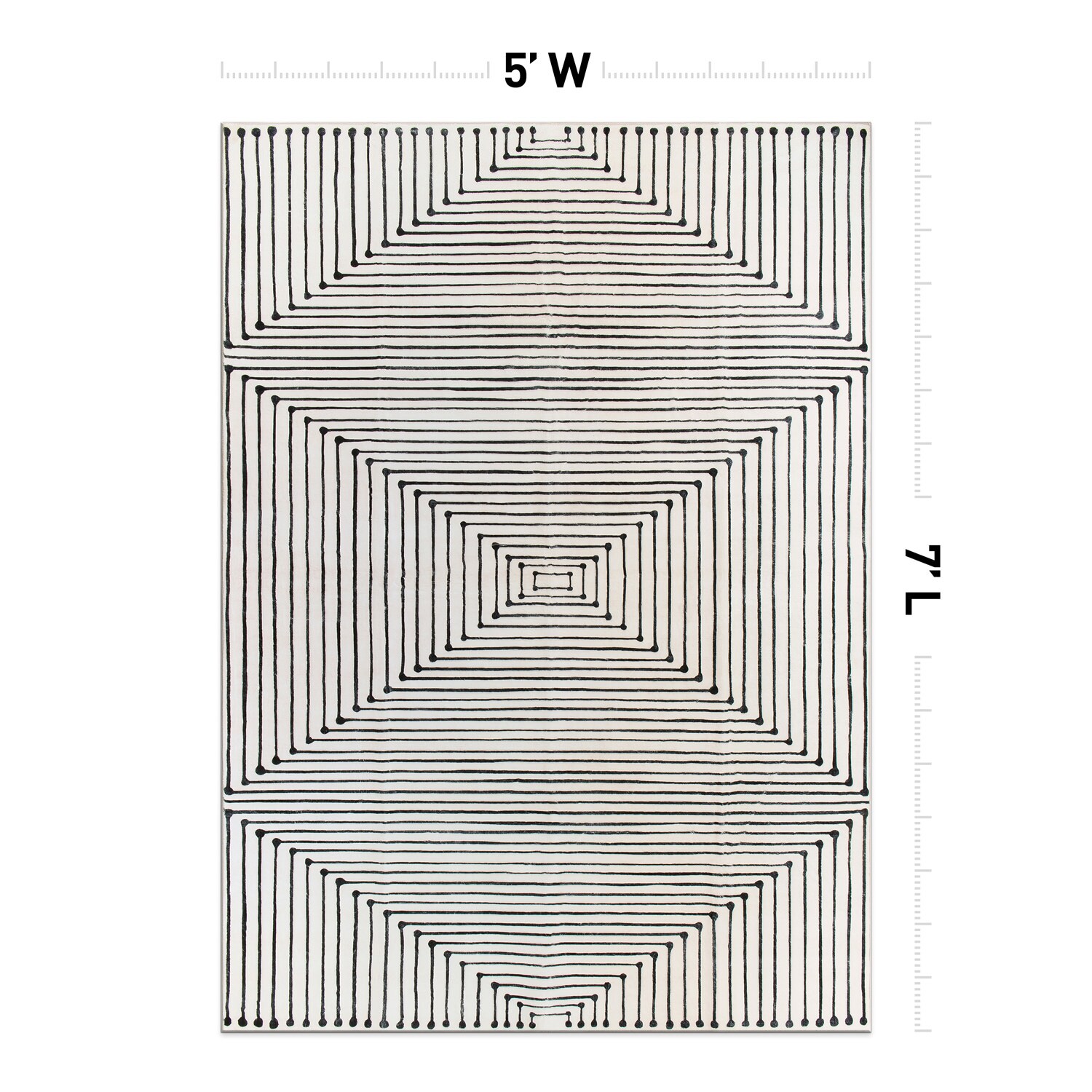 World Rug Gallery WR73IVORY5X7 Stanford 5 x 7 (ft) Flatweave Ivory Rectangular Indoor Geometric Global Machine washable Pet Friendly Area rug