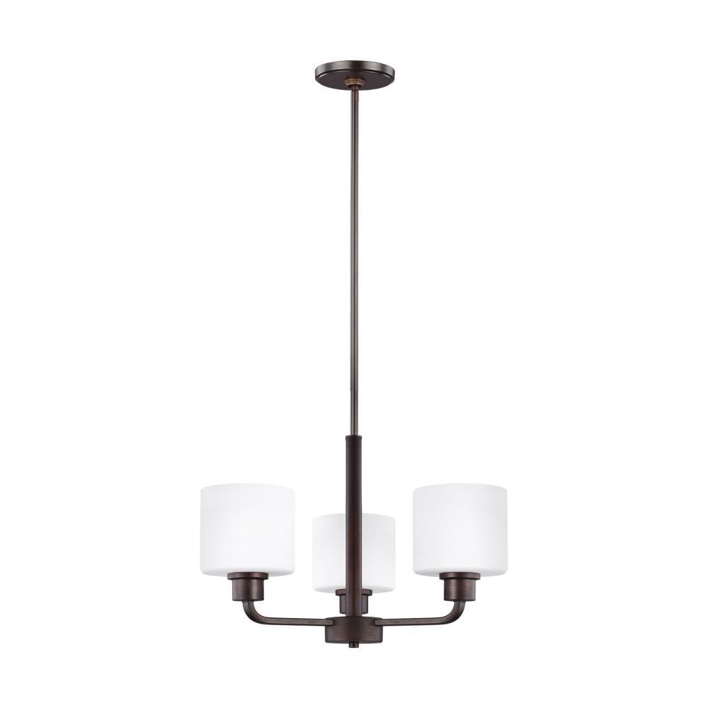 Generation Lighting 3128803EN3-710 Canfield 3 -Light Bronze Modern/contemporary For Use in Dining Rooms, Foyers, Kitchens, Chandelier