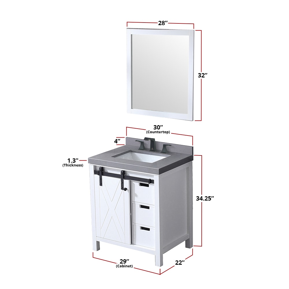 Lexora LM342230SAASM28F Bath-Vanity-Combo - View #6