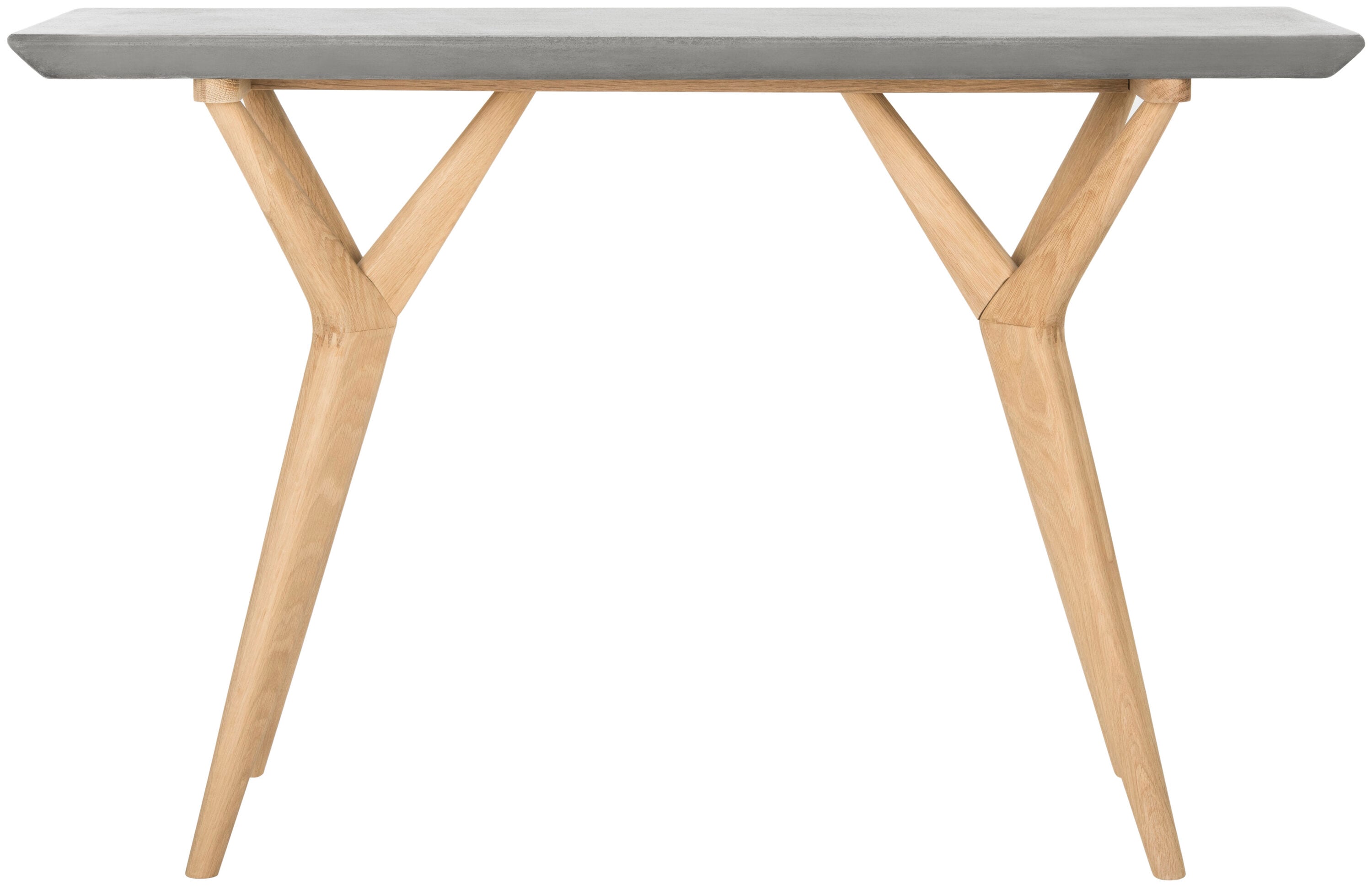 Safavieh Transitional 47" Dark Grey & Brown Concrete-Wood Console Table