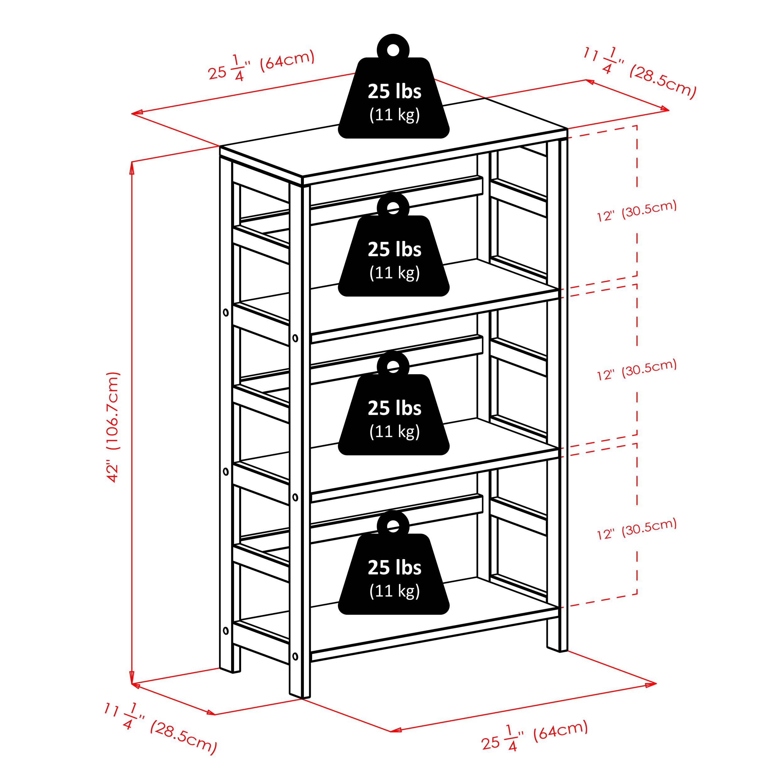 Winsome Wood Granville Espresso Wood 3-Shelf Bookcase (25.2-in W x 42 ...