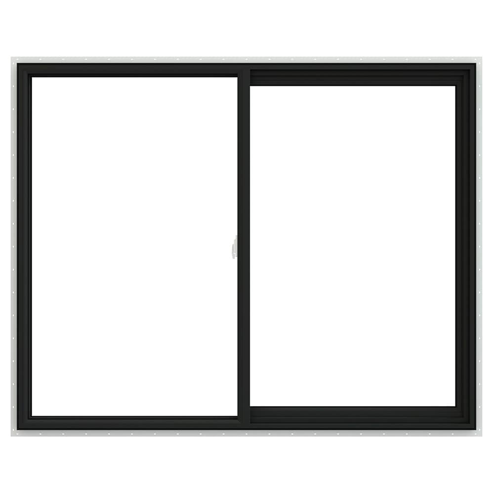 JELD-WEN LOWOLJW232900547 V-2500 59-1/2-in x 47-1/2-in Bronze Exterior White Interior Right-Handed Vinyl Sliding Window Annealed Glass (Full Screen Included)
