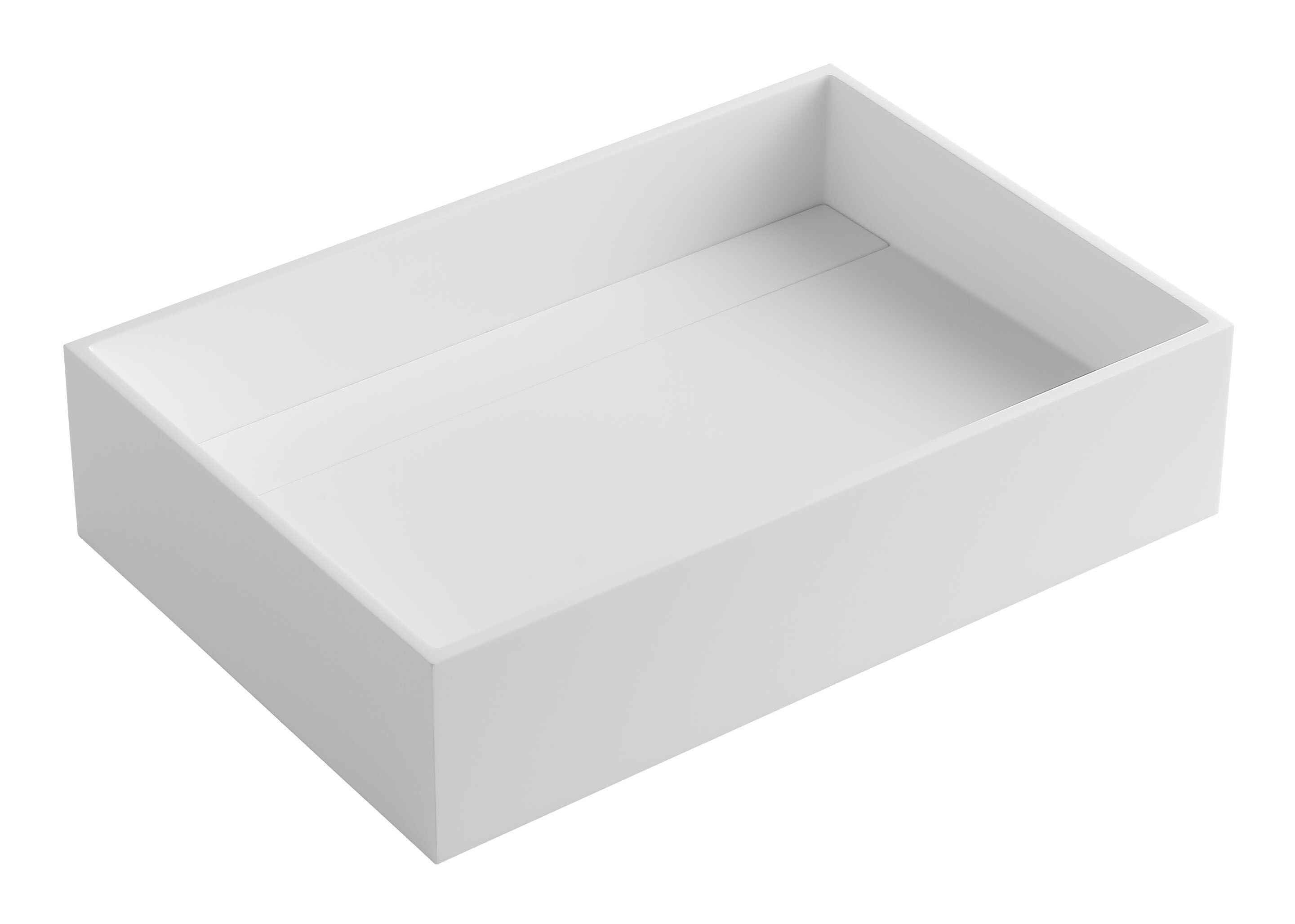 ALFI Resin Vessel Rectangular Modern White Matte Bathroom Sink with ...