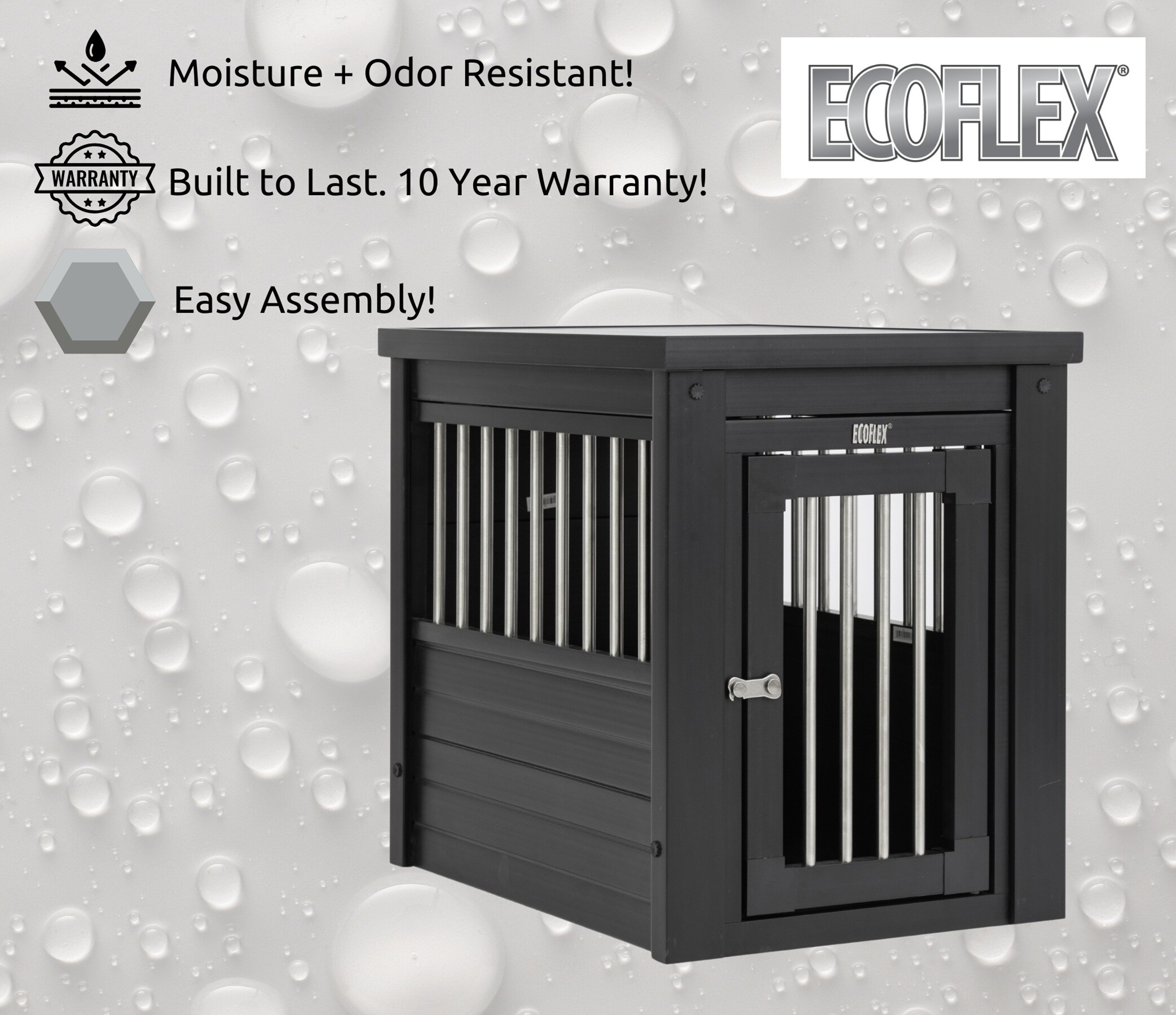 Extra Large Black and Brown Ecoflex Dog Crate End Table